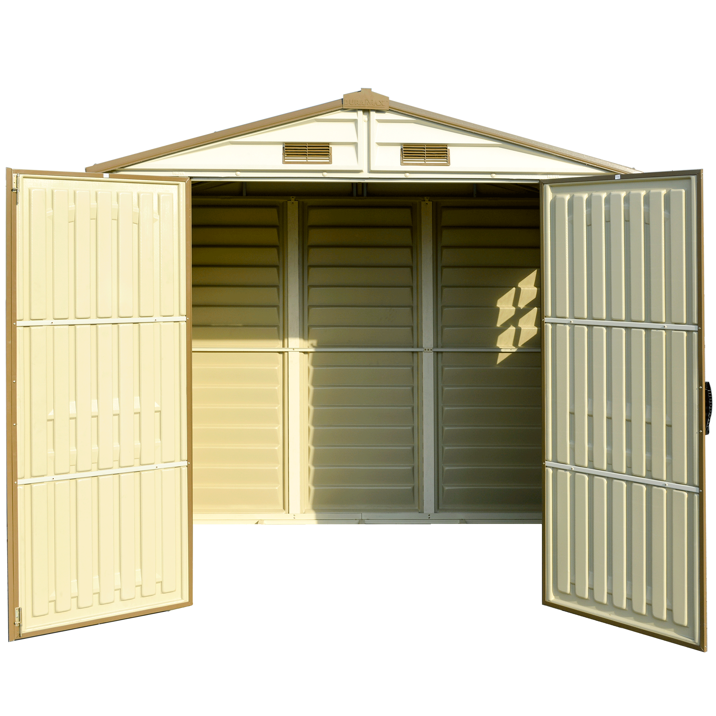 Duramax sheds DuraMax 8ft x 5.5ft Storeall Vinyl Shed with Foundation Kit and window