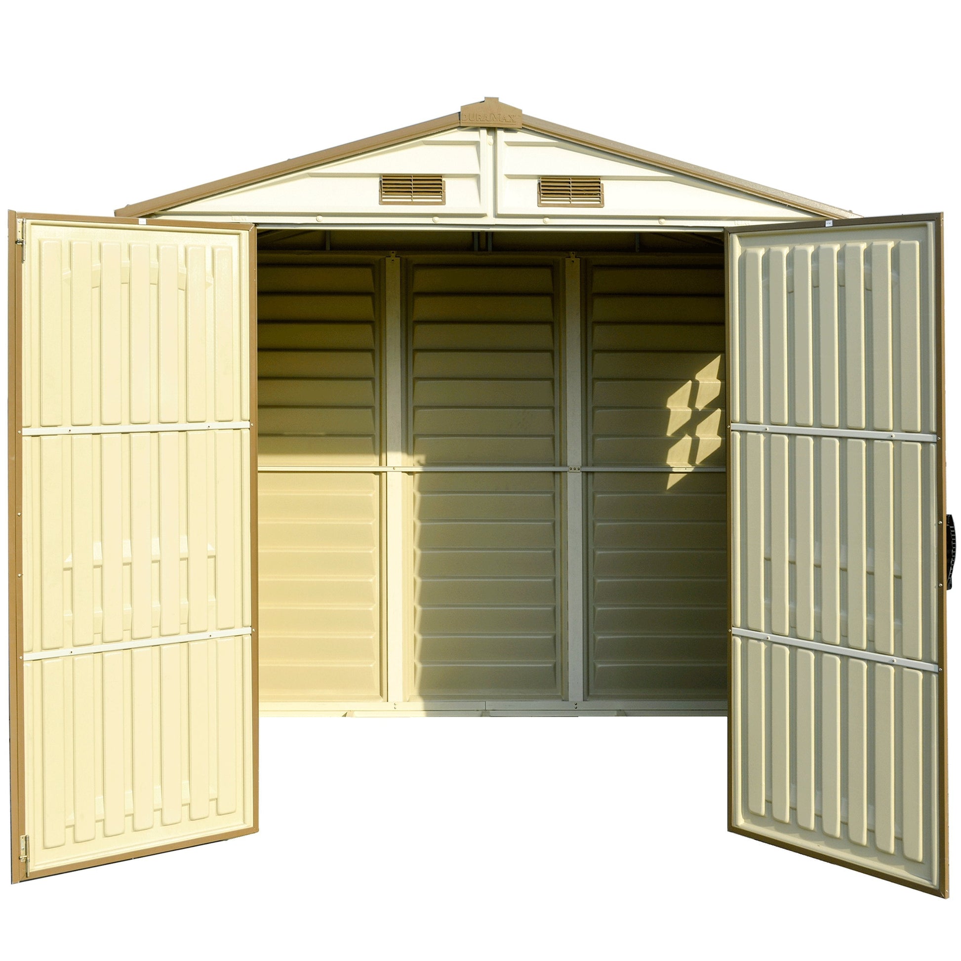 Duramax sheds DuraMax 8ft x 5.5ft Storeall Vinyl Shed with Foundation Kit and window