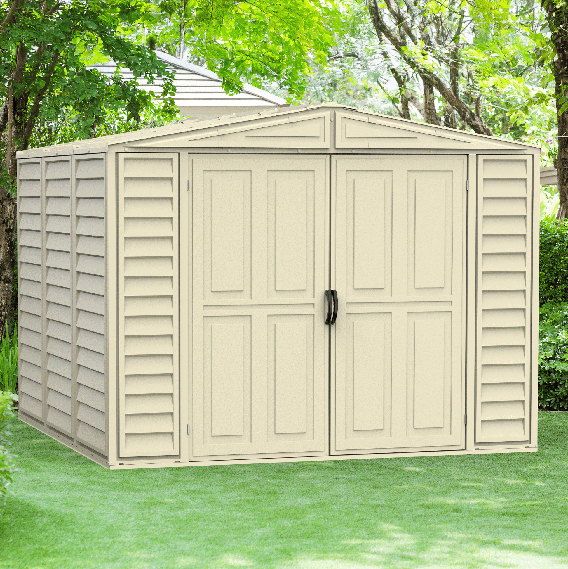 Duramax sheds Duramax 8ft x 8ft Duramate Vinyl Shed with Foundation Kit 00384