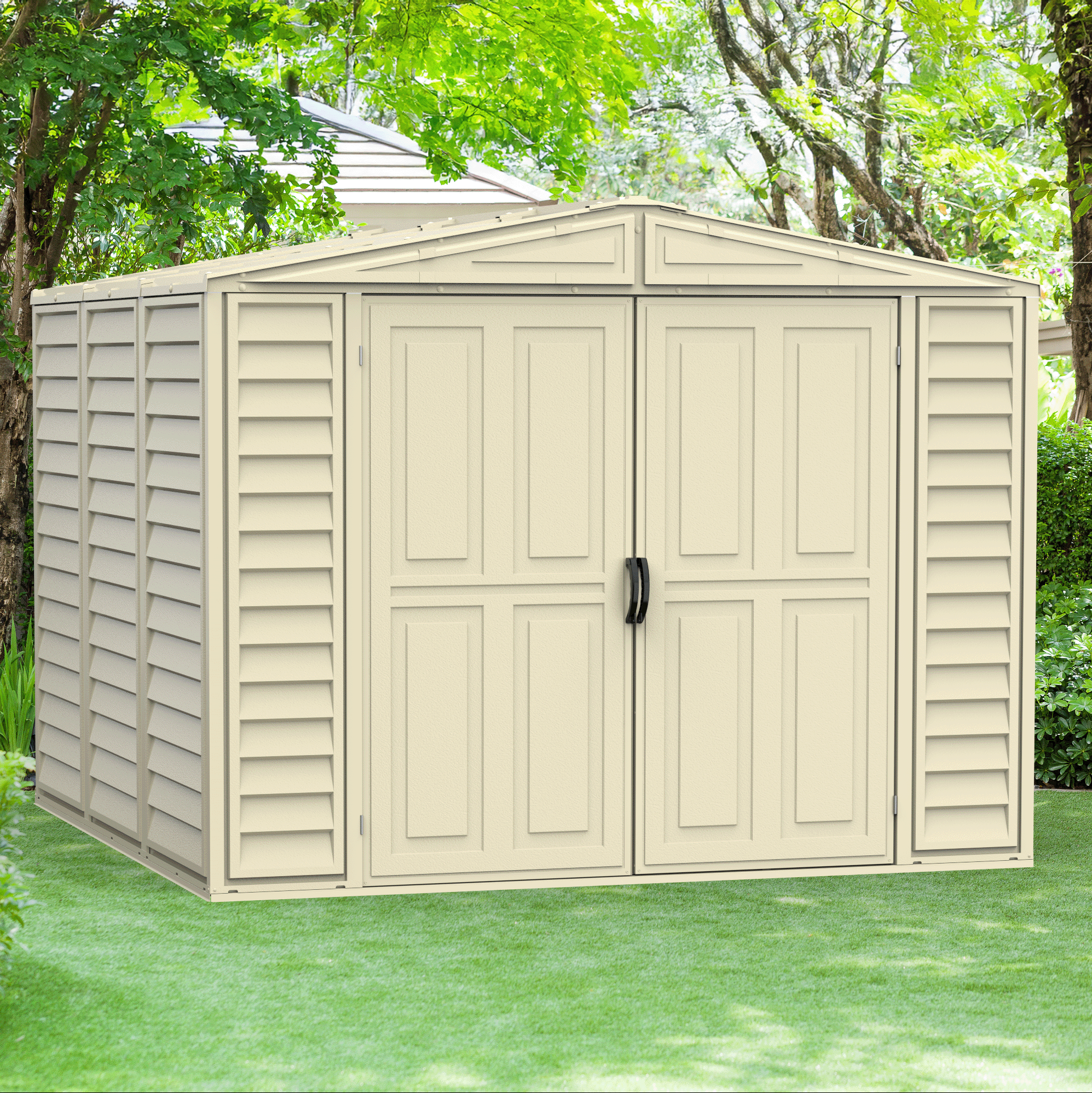 Duramax sheds Duramax 8ft x 8ft Duramate Vinyl Shed with Foundation Kit 00384