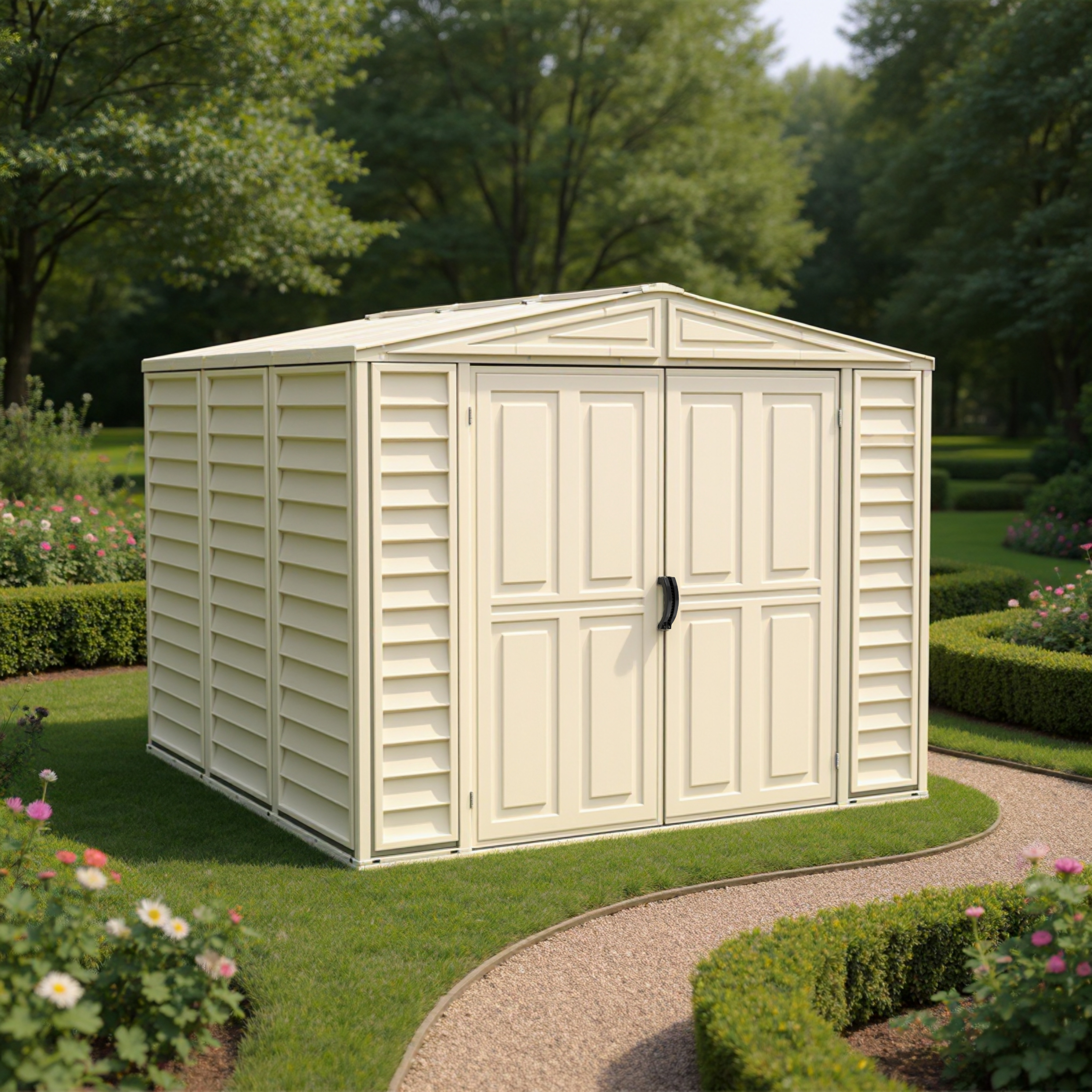 Duramax sheds Duramax 8ft x 8ft Duramate Vinyl Shed with Foundation Kit 00384