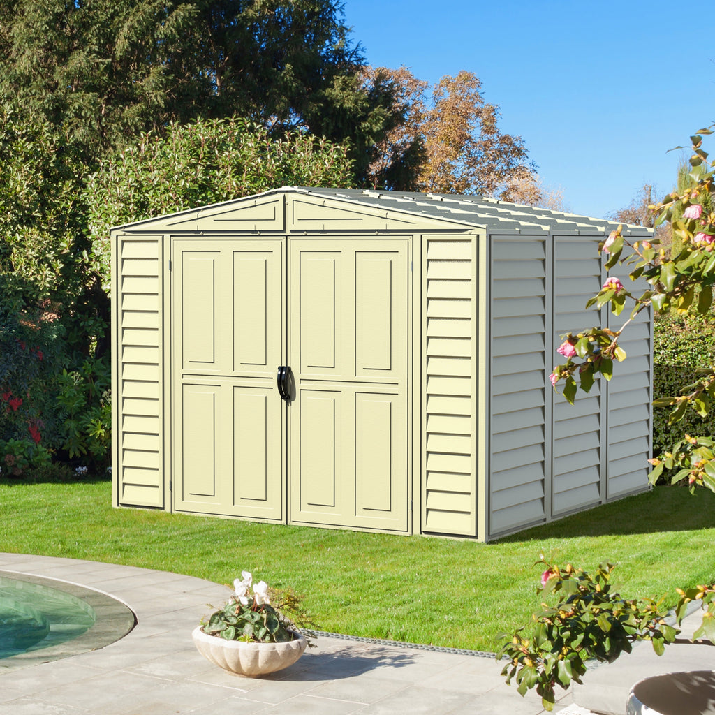 Duramax sheds Duramax 8ft x 8ft Duramate Vinyl Shed with Foundation Kit