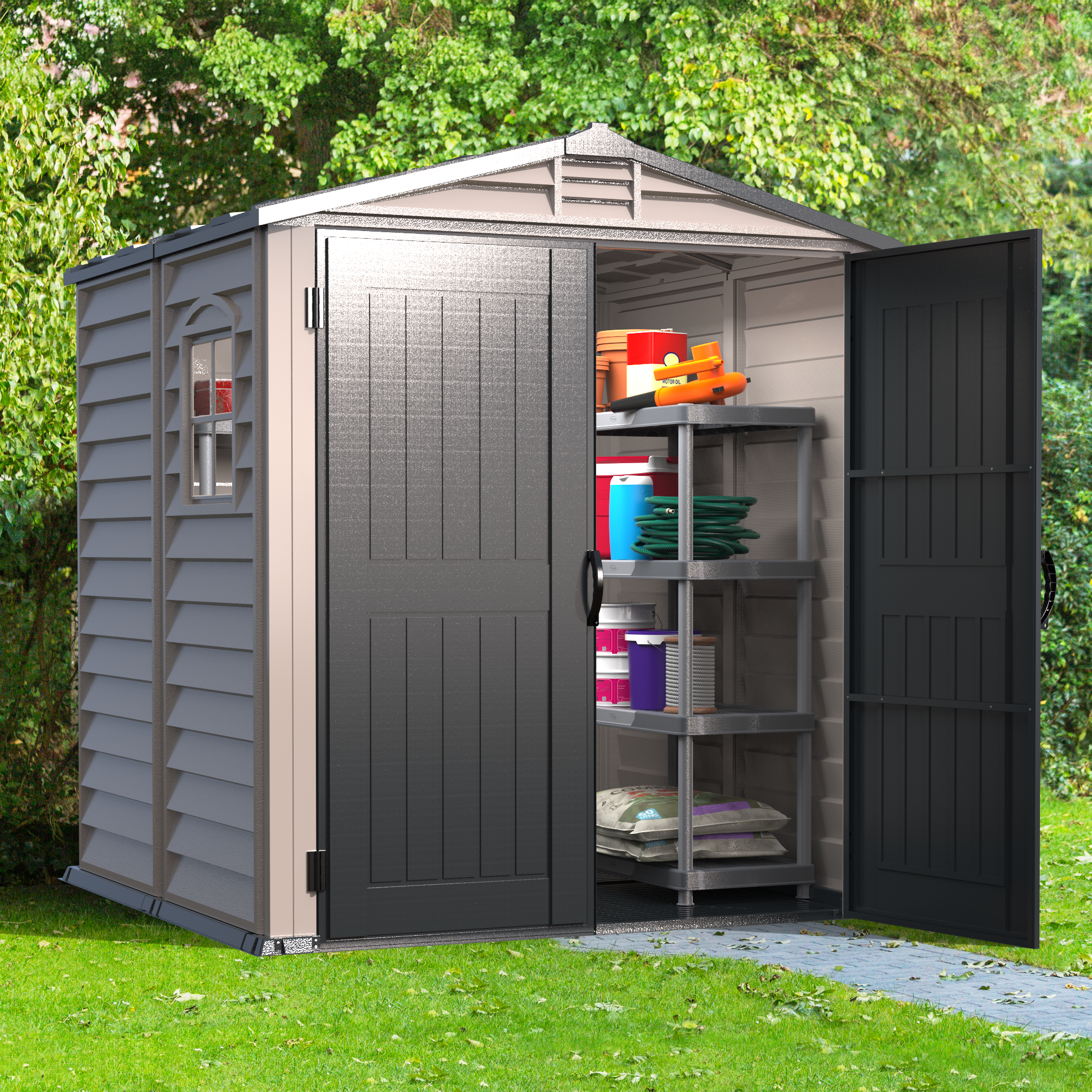 Duramax sheds DuraMax Plus 6ft x6ft Storemate Vinyl Shed with Molded Floor 30425