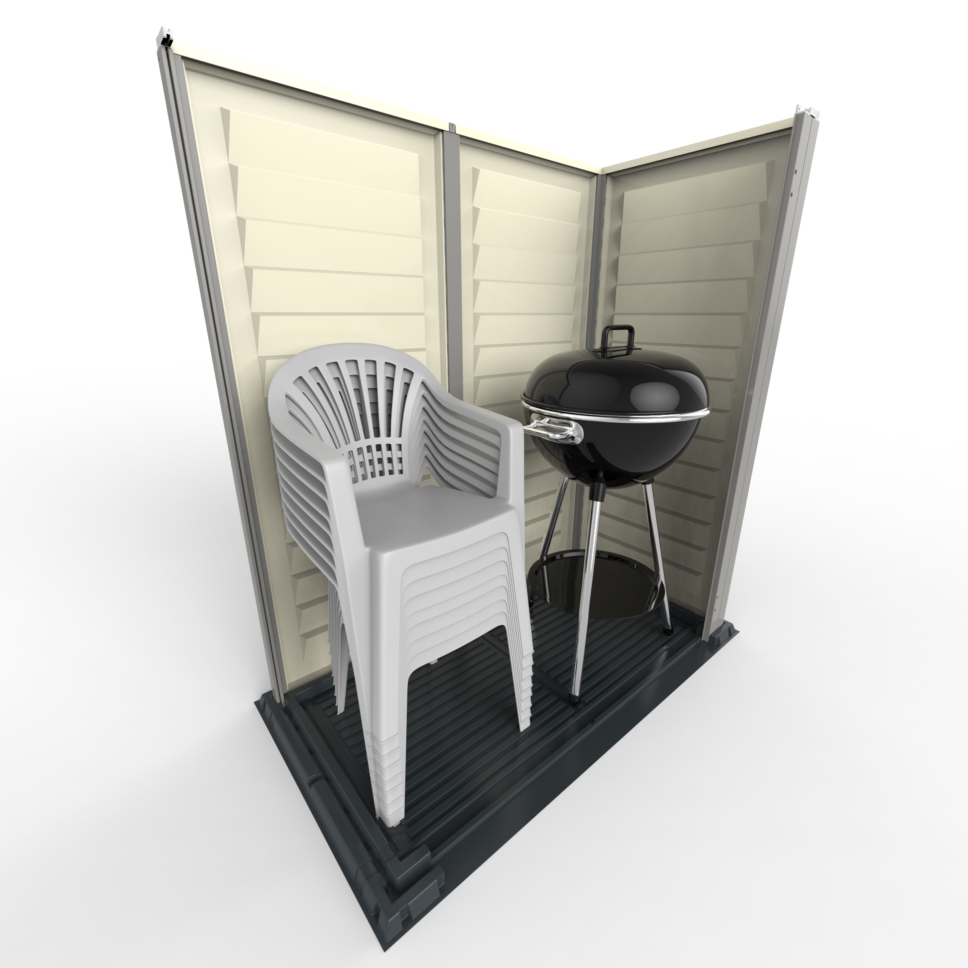 Duramax sheds Duramax YardMate Plus Pent 5 ft. 6 in. x 3 ft. Gray Vinyl Storage Shed with Molded Floor