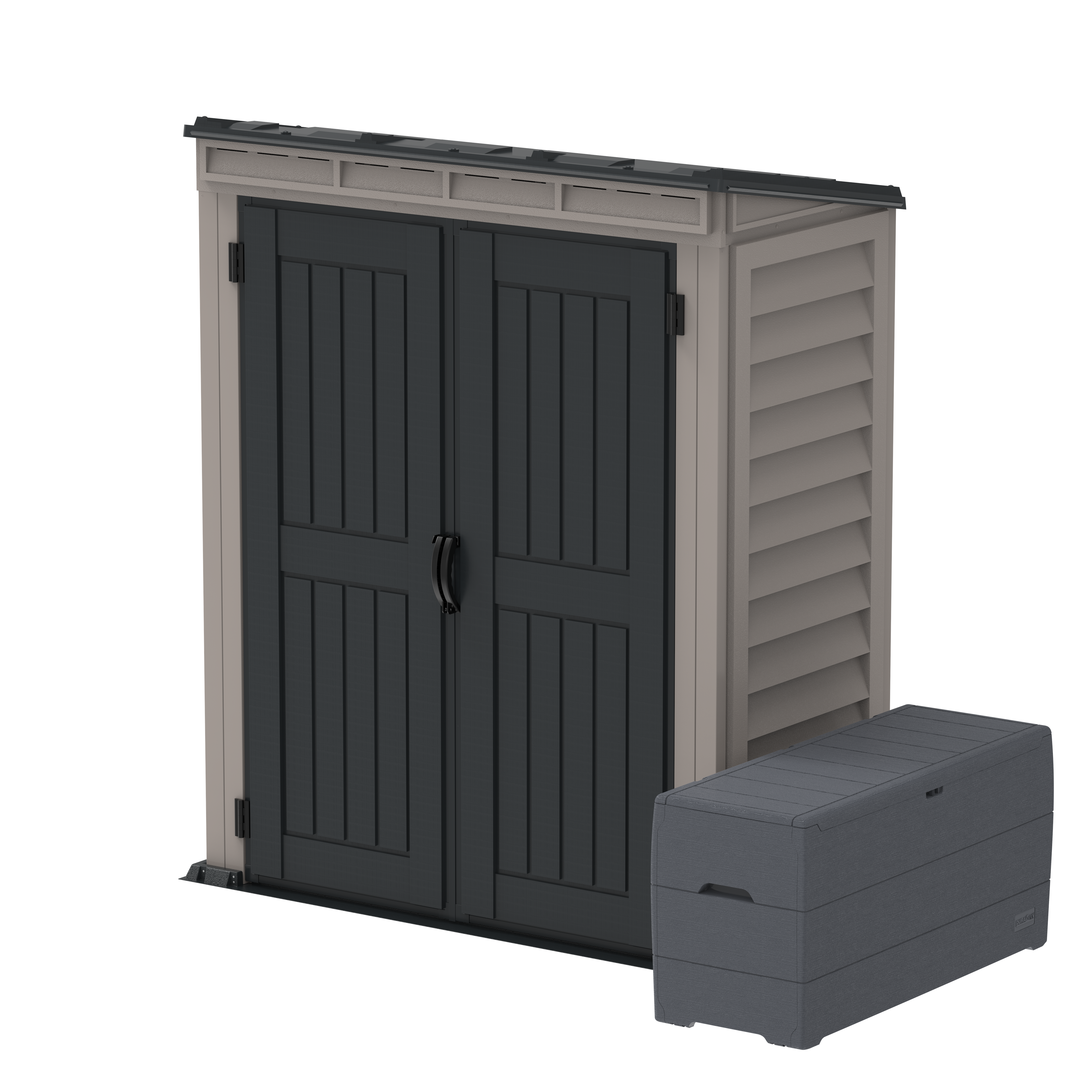 Duramax sheds Duramax YardMate Plus Pent 5 ft. 6 in. x 3 ft. Gray Vinyl Storage Shed with Molded Floor