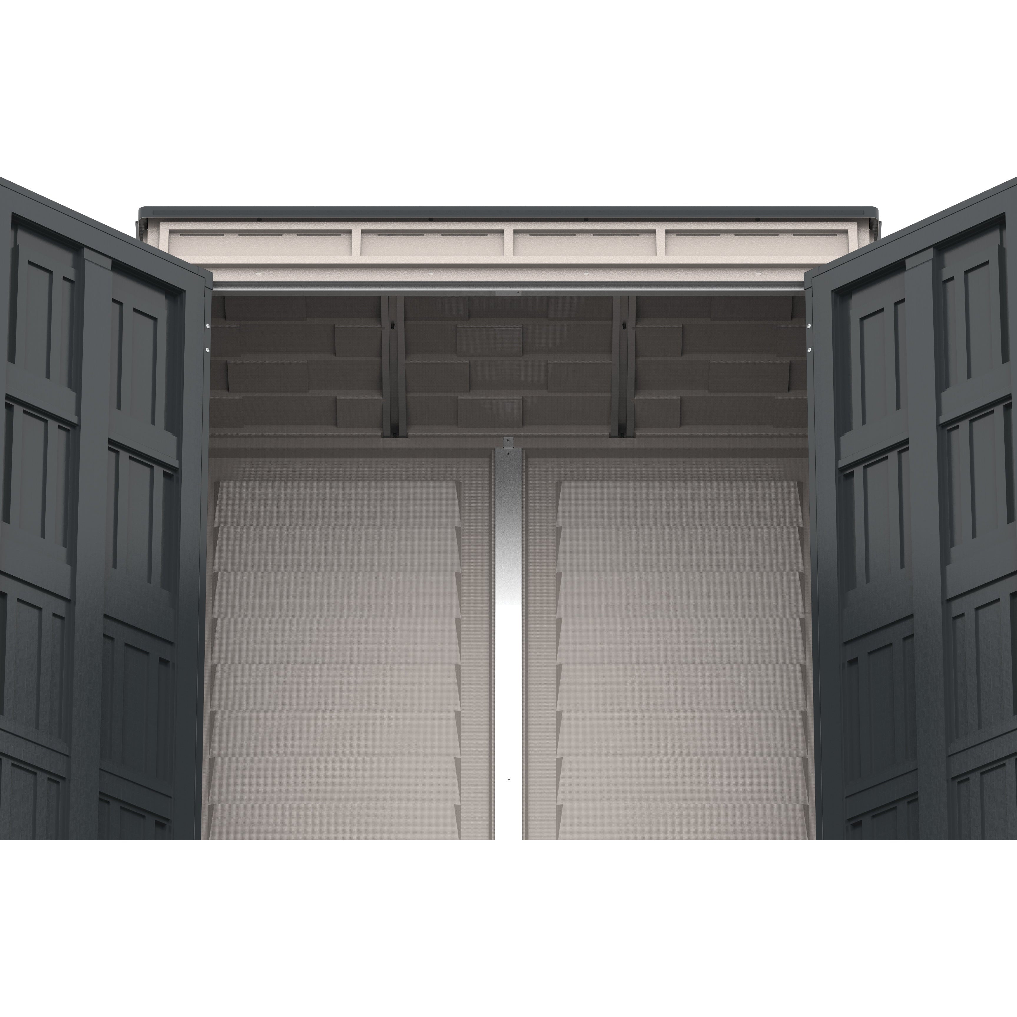Duramax sheds Duramax YardMate Plus Pent 5 ft. 6 in. x 3 ft. Gray Vinyl Storage Shed with Molded Floor (East Coast Purchase Only)