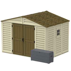 Duramax Vinyl Sheds DuraMax 10.5 ft x 8ft Woodbridge Plus Shed w/ Foundation Kit & Window