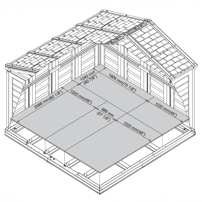 Duramax Vinyl Sheds DuraMax 10.5ft x 10.5 ft Woodbridge Plus Vinyl Shed w/ Foundation Kit & Window