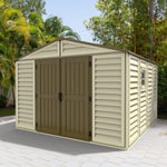 Duramax Vinyl Sheds DuraMax 10.5ft x 10.5 ft Woodbridge Plus Vinyl Shed w/ Foundation Kit & Window 40224