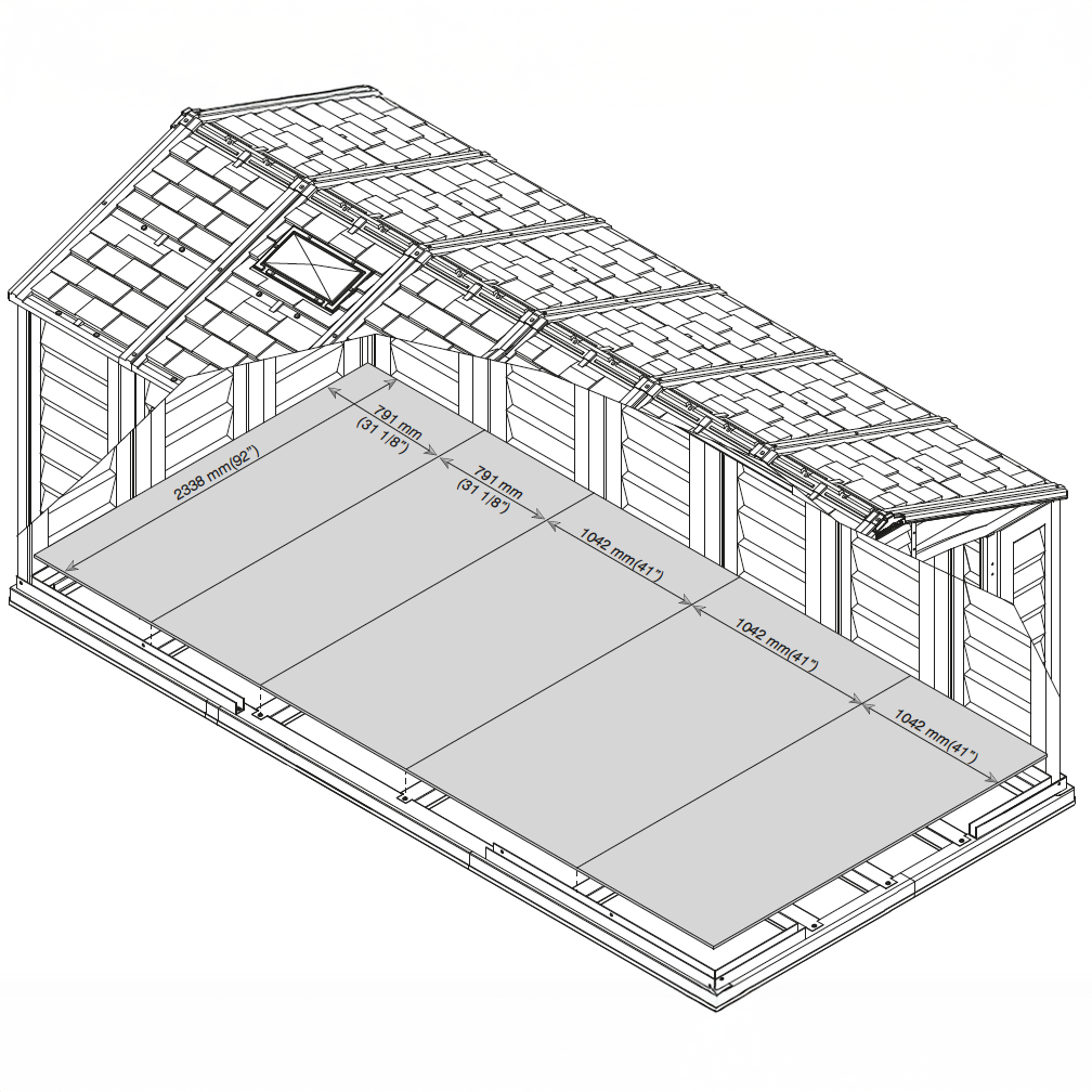 Duramax Vinyl Sheds Duramax 15 x 8 Apex Pro Vinyl Shed with Foundation, 2 Windows and 2 Doors