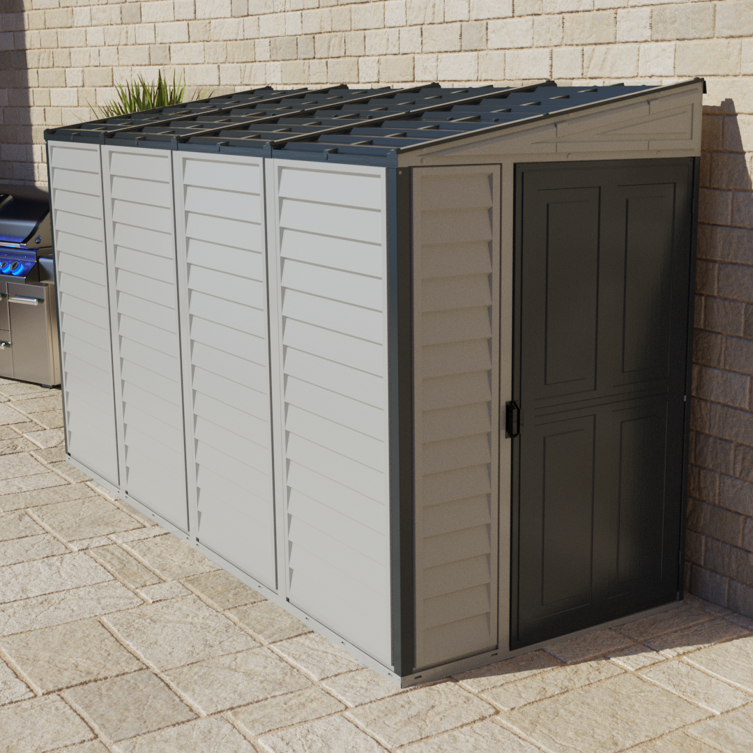 Duramax Vinyl Sheds Duramax 4ft x 10ft Sidemate Plus Vinyl Resin Outdoor Storage Shed With Foundation Kit