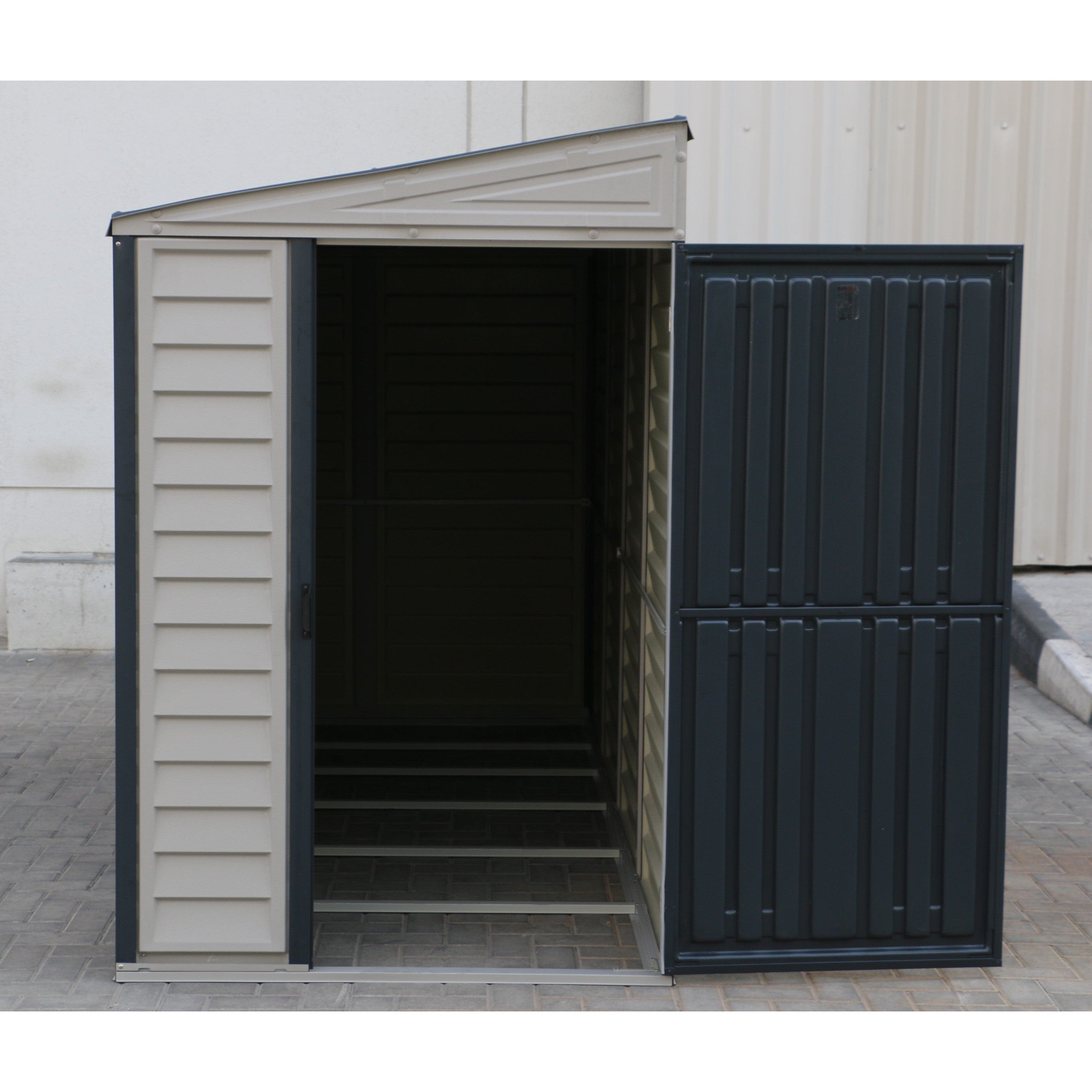 Duramax Vinyl Sheds 4ft x 10ft Sidemate Plus Vinyl Resin Outdoor Storage Shed With Foundation Kit