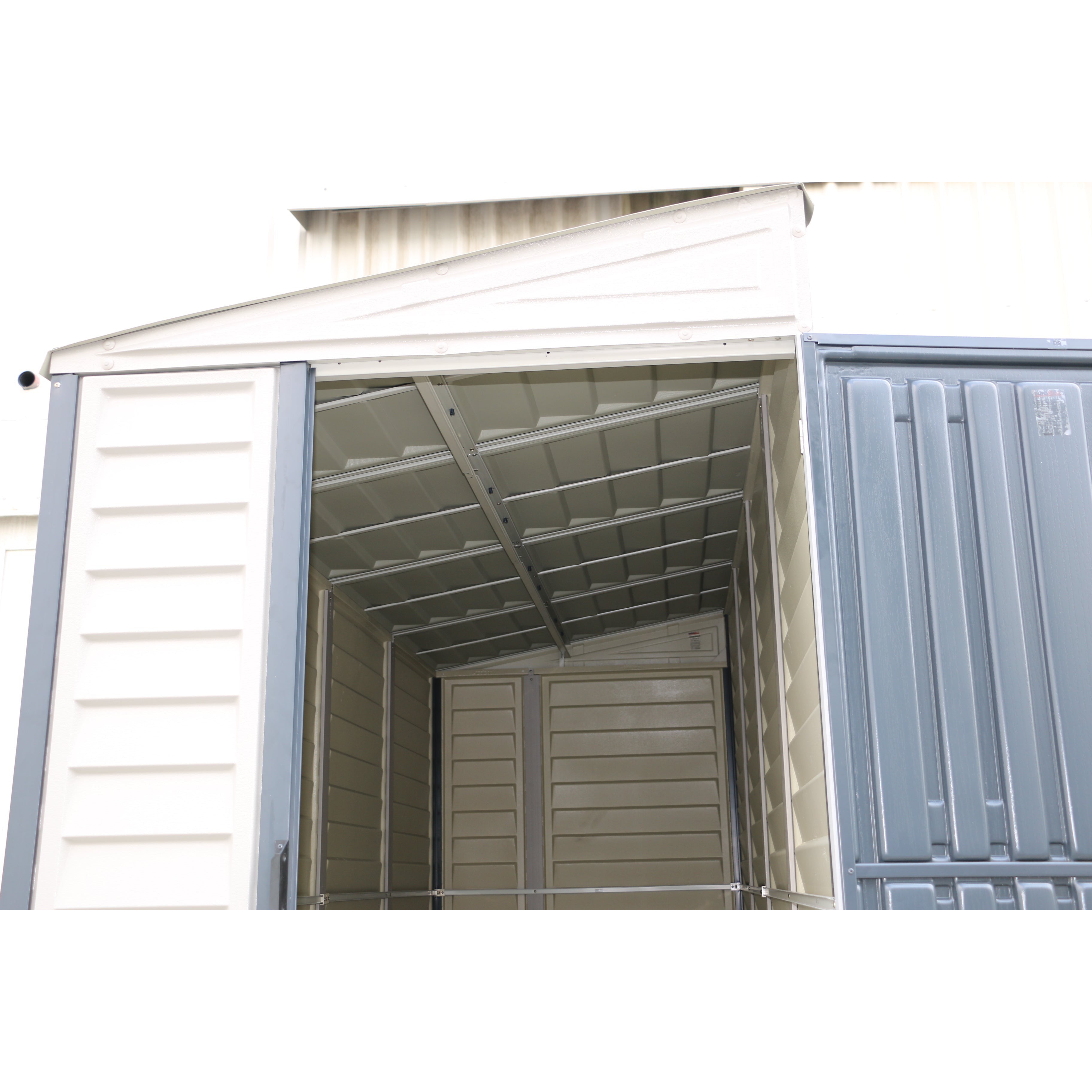 Duramax Vinyl Sheds 4ft x 10ft Sidemate Plus Vinyl Resin Outdoor Storage Shed With Foundation Kit