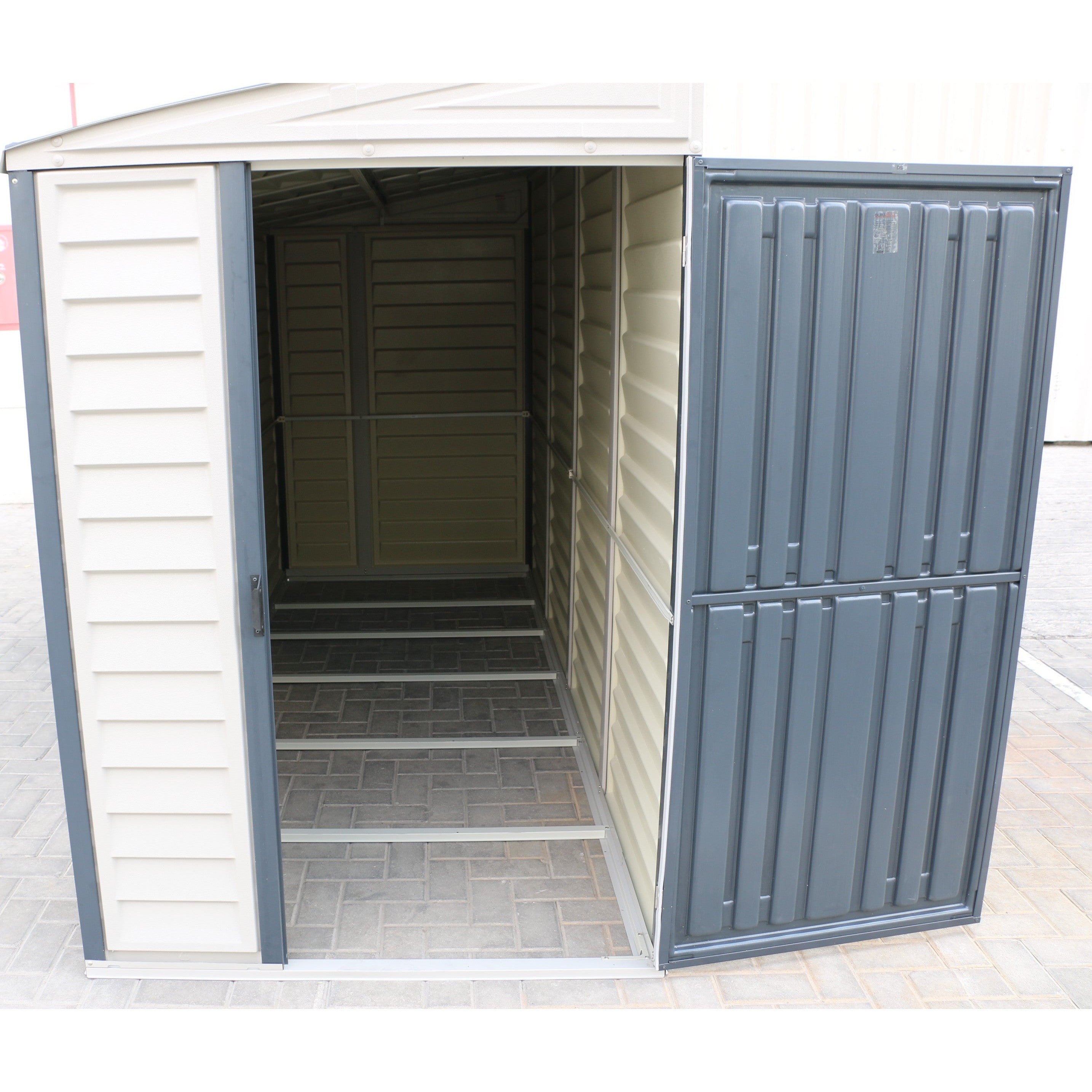 Duramax Vinyl Sheds 4ft x 10ft Sidemate Plus Vinyl Resin Outdoor Storage Shed With Foundation Kit