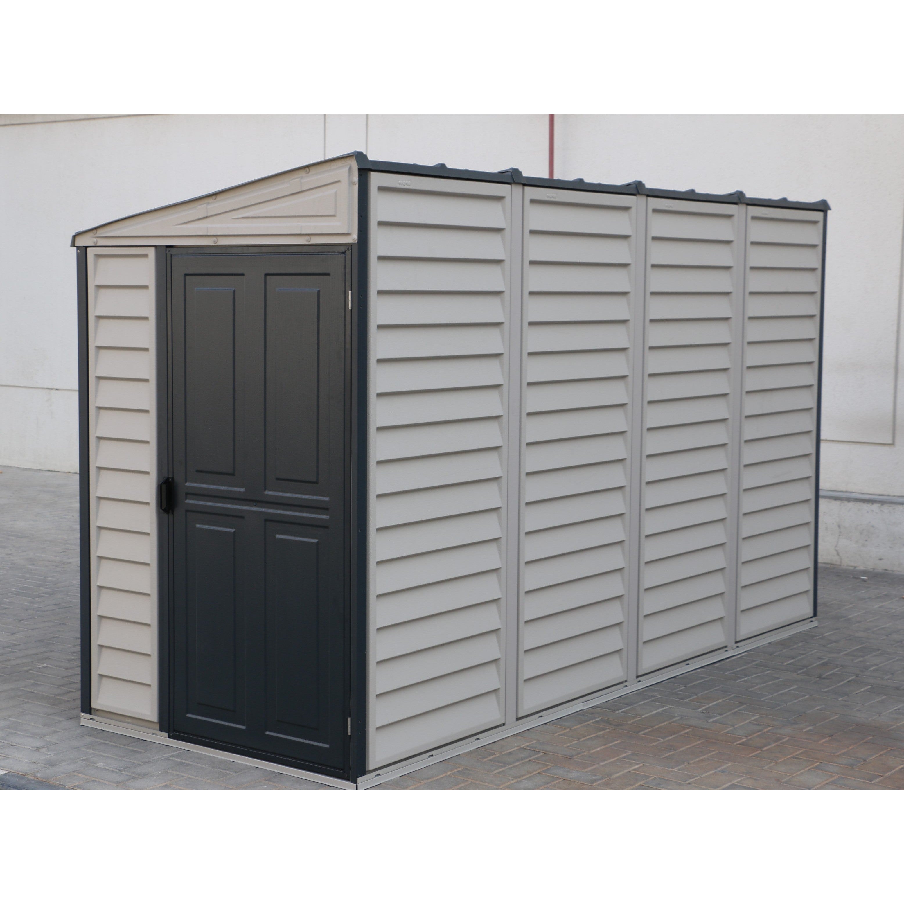Duramax Vinyl Sheds 4ft x 10ft Sidemate Plus Vinyl Resin Outdoor Storage Shed With Foundation Kit