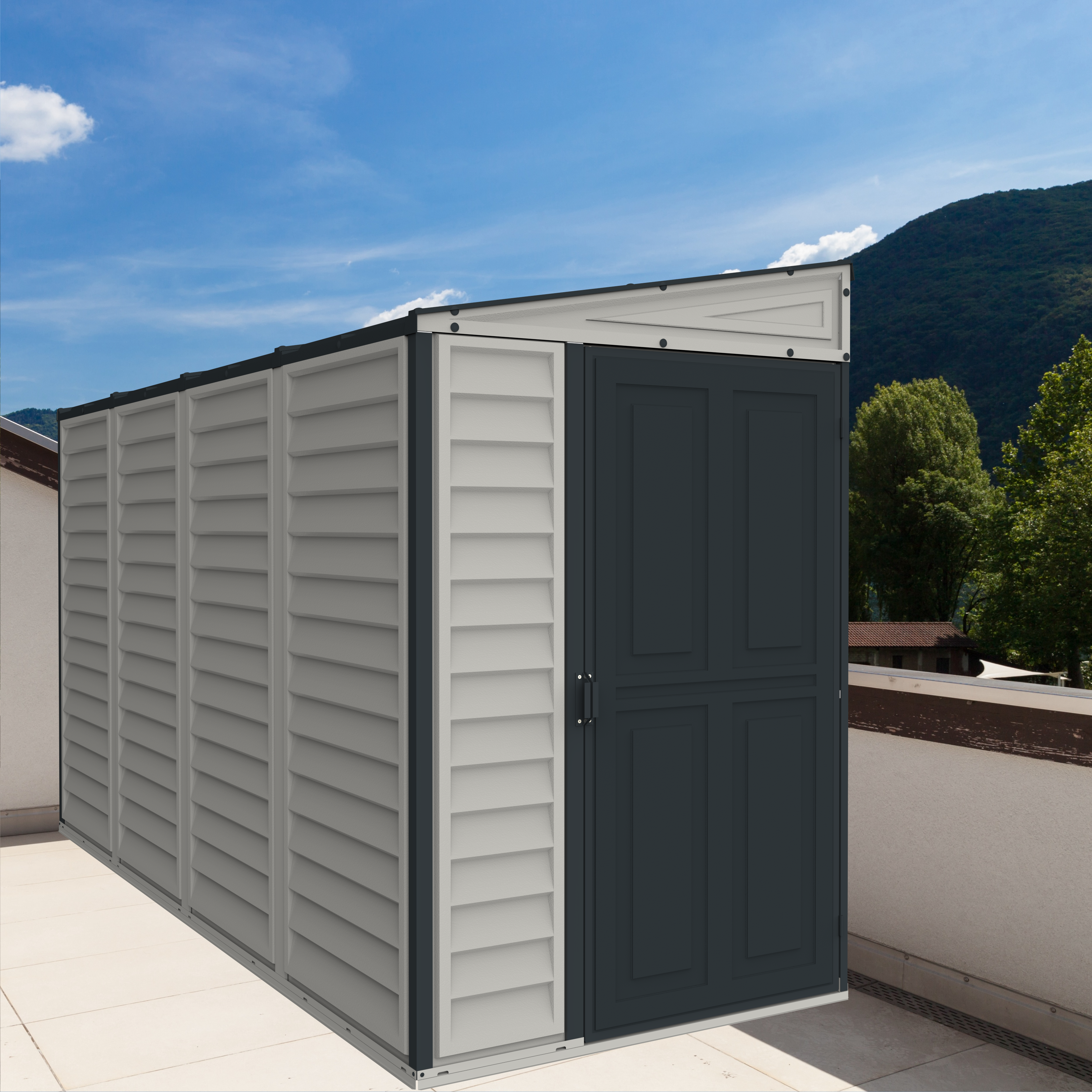Duramax Vinyl Sheds 4ft x 10ft Sidemate Plus Vinyl Resin Outdoor Storage Shed With Foundation Kit