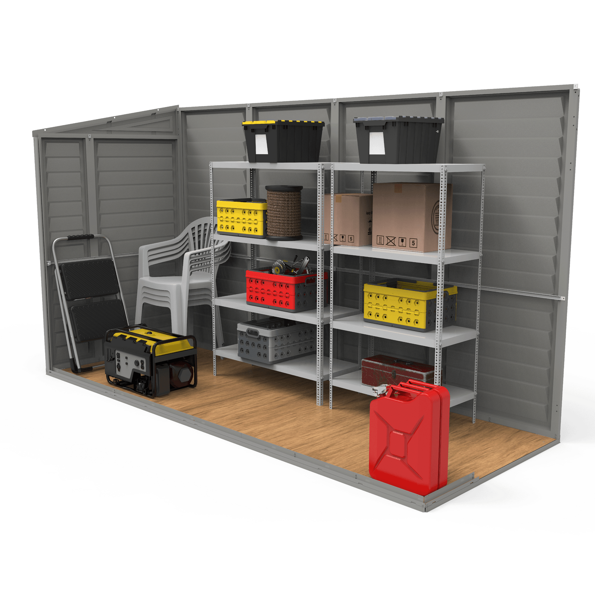 Duramax Vinyl Sheds Duramax 4ft x 8ft Sidemate PLUS Vinyl Resin Outdoor Storage Shed  With Foundation Kit