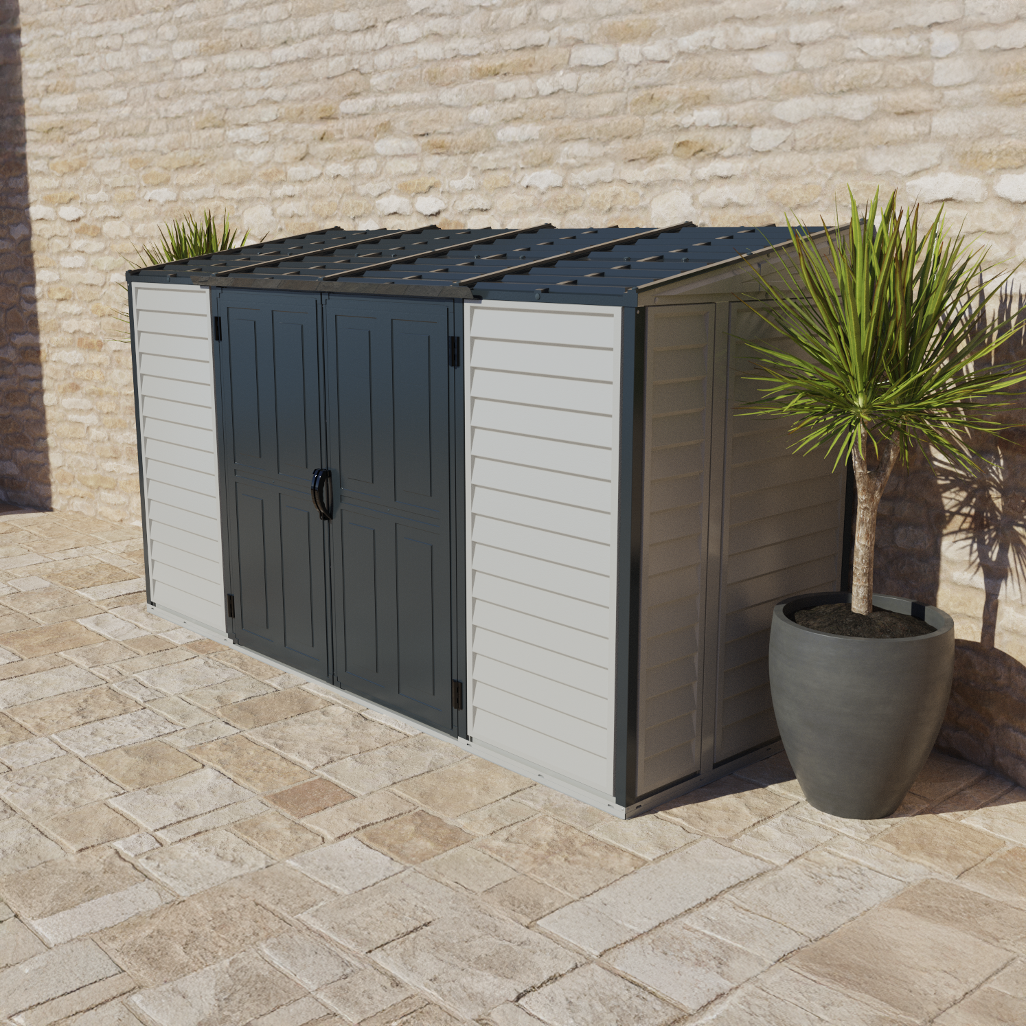 Duramax Vinyl Sheds DuraMax SideMate Plus Pro 10' x 4' Outdoor Storage Shed with Double Doors