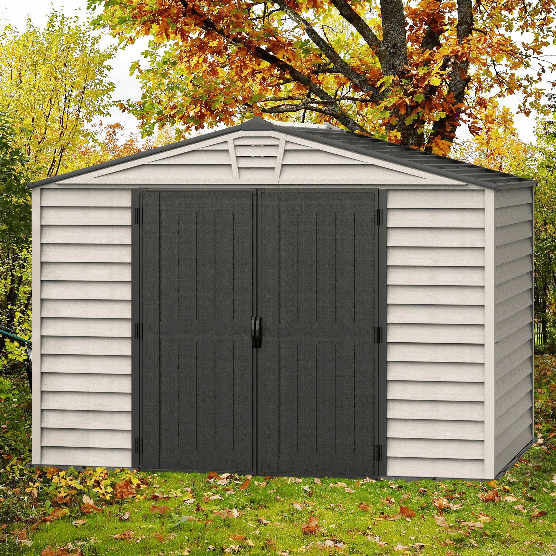Duramax Vinyl Sheds DuraMax StoreMax Plus 10.5x8 Ft with Molded Floor Vinyl Storage Shed 30225