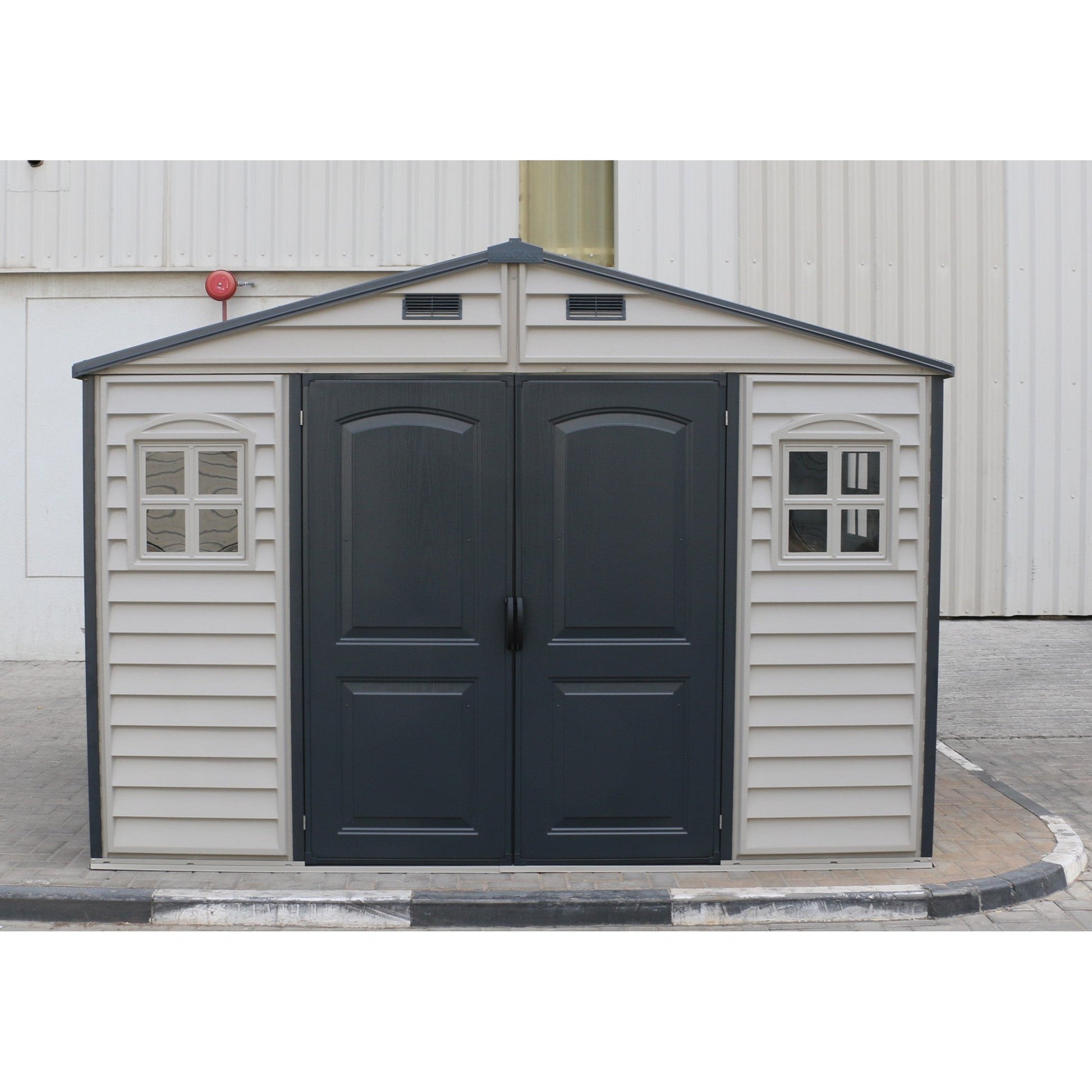 Duramax Vinyl Sheds Duramax Woodside Plus 10.5x8 Vinyl Resin Outdoor Storage Shed With Foundation Kit