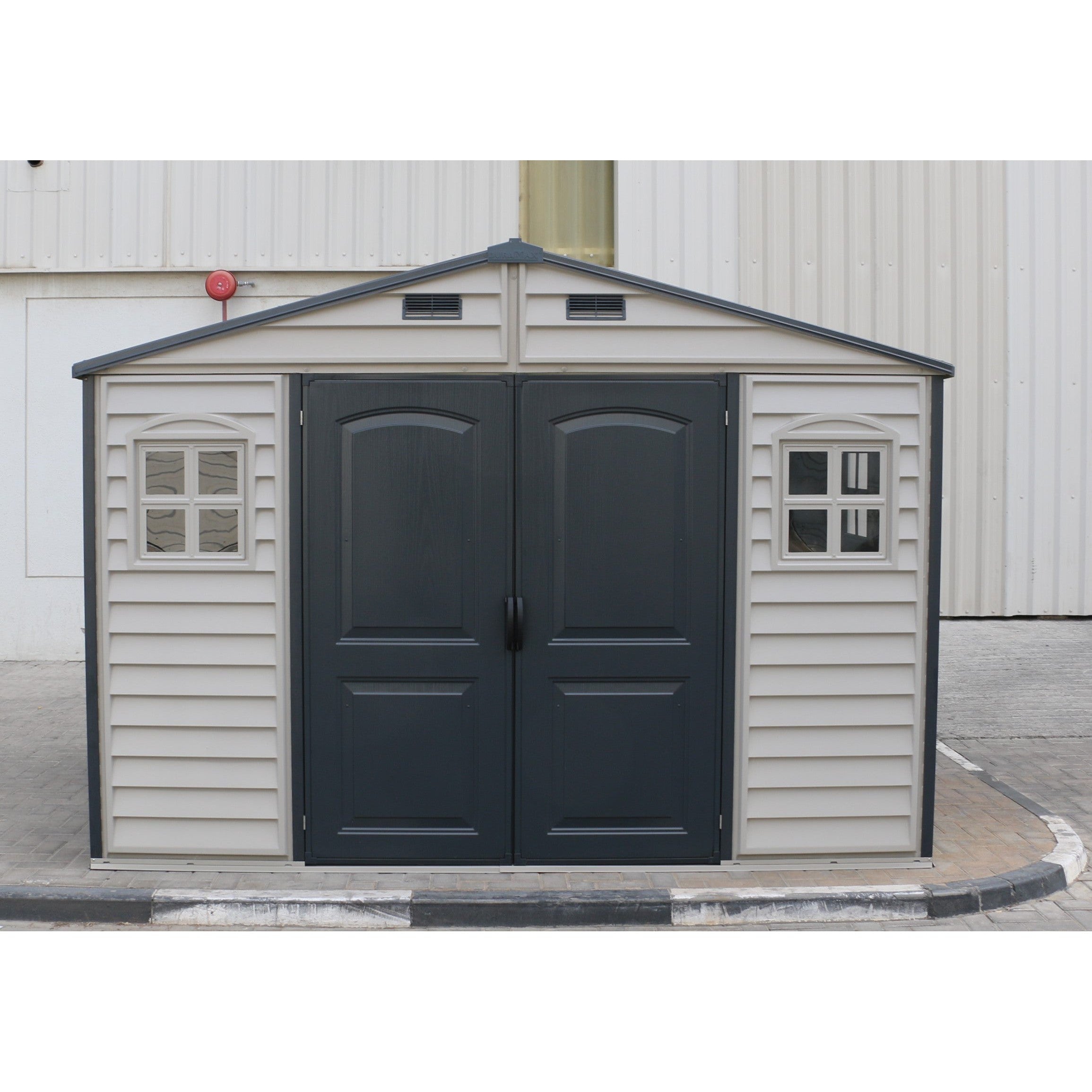 Duramax Vinyl Sheds Duramax Woodside Plus 10.5x8 Vinyl Resin Outdoor Storage Shed With Foundation Kit