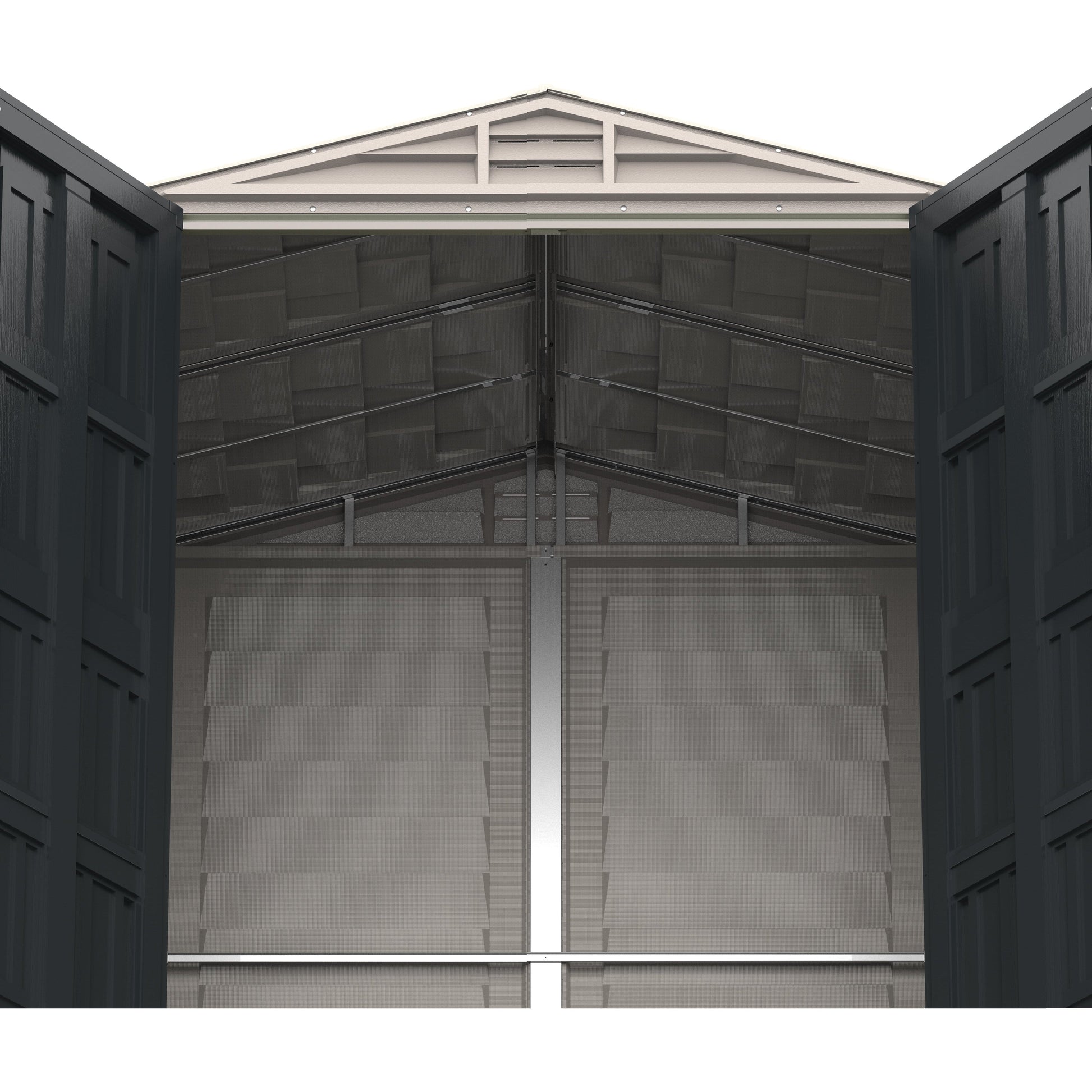 Duramax Vinyl Sheds YardMate Plus 5 ft. 6 in. x 8ft. Gray Vinyl Storage Shed (West Coast Only)