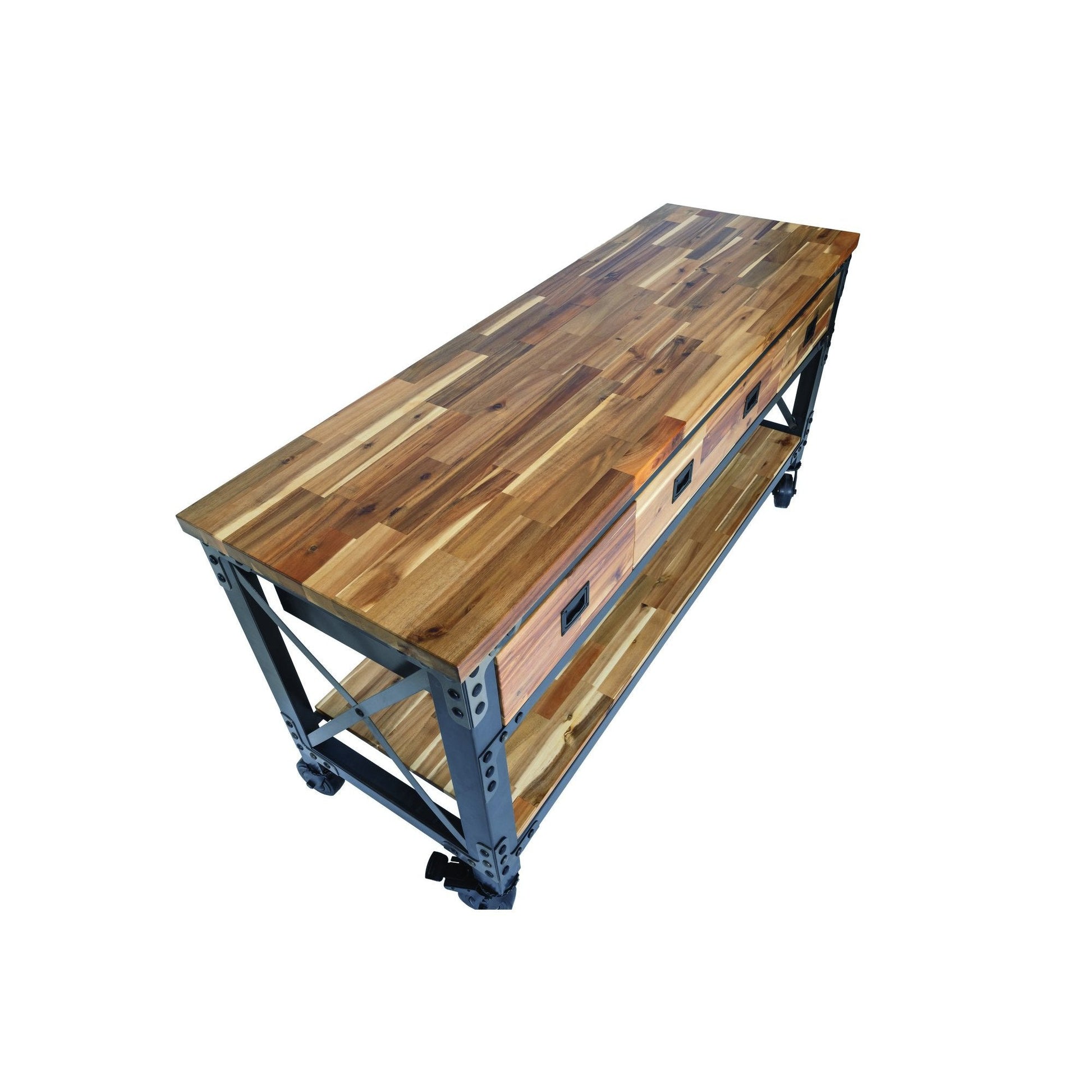 Duramax Work Desk Duramax Darby 72" Industrial Metal & Wood Kitchen Island Desk with Drawers