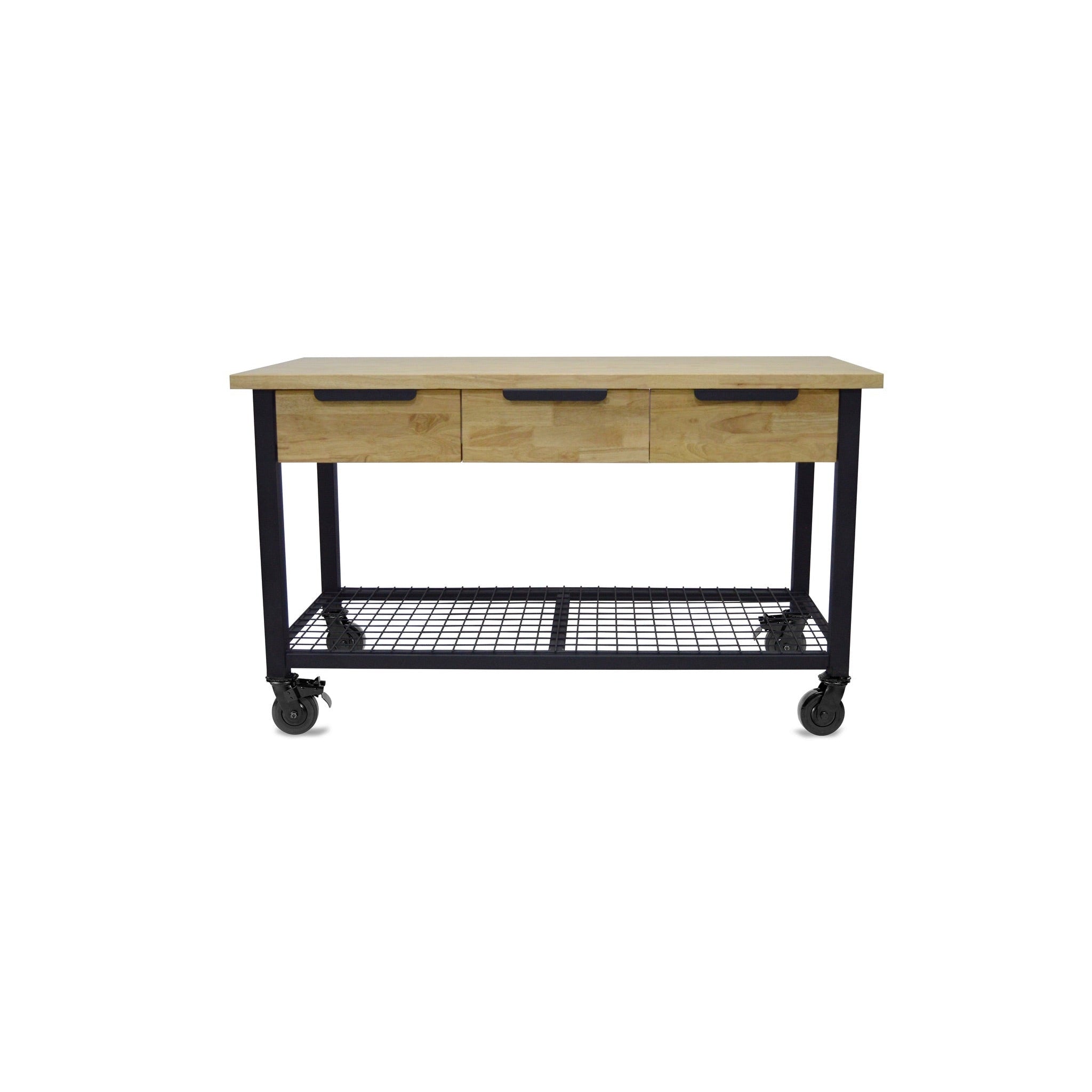 Front view of Duramax Rove 62 inch Metal and Wood Workbench