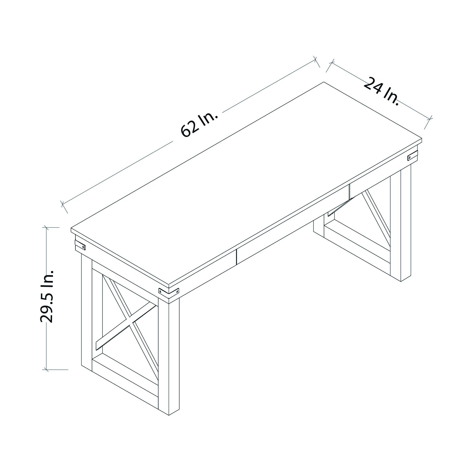 Duramax Work Desks Duramax Felix 62" Wood Desk with Drawer