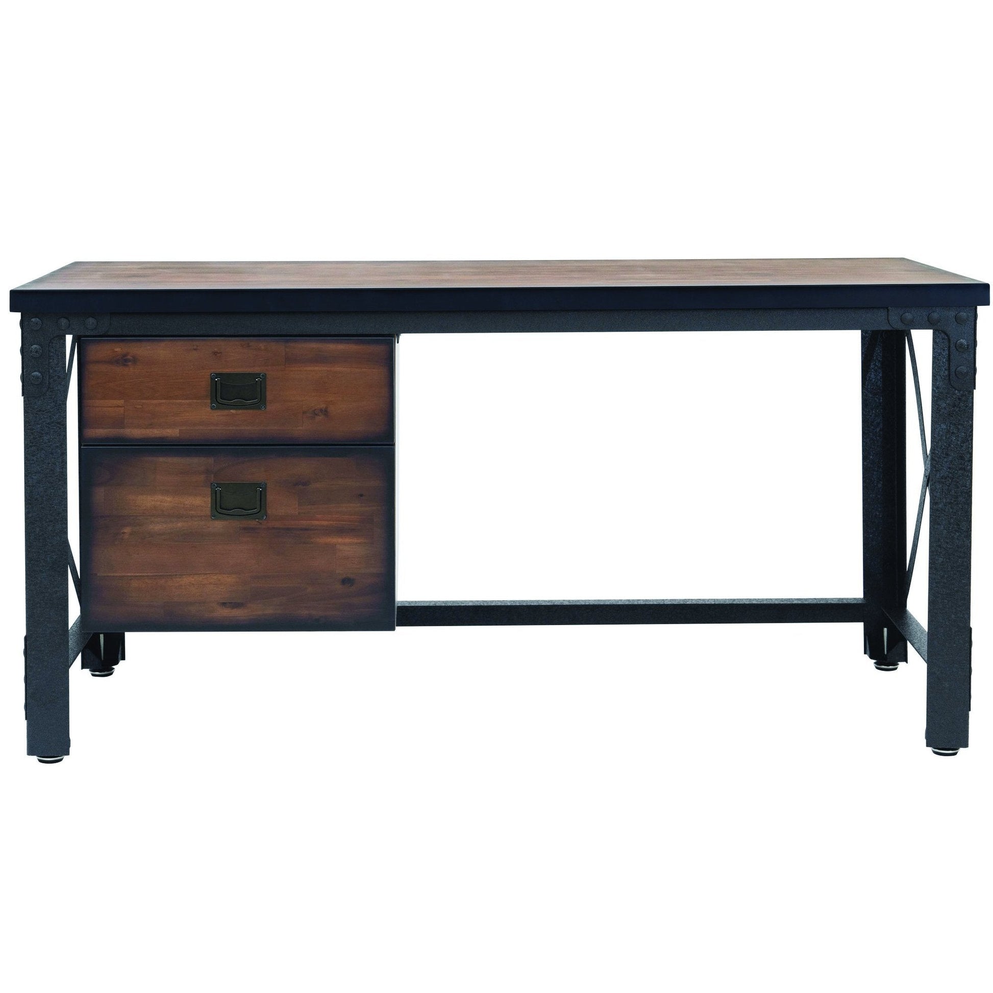 Duramax Work Desks Duramax Jackson 62" Industrial Metal & Wood Desk with Drawers