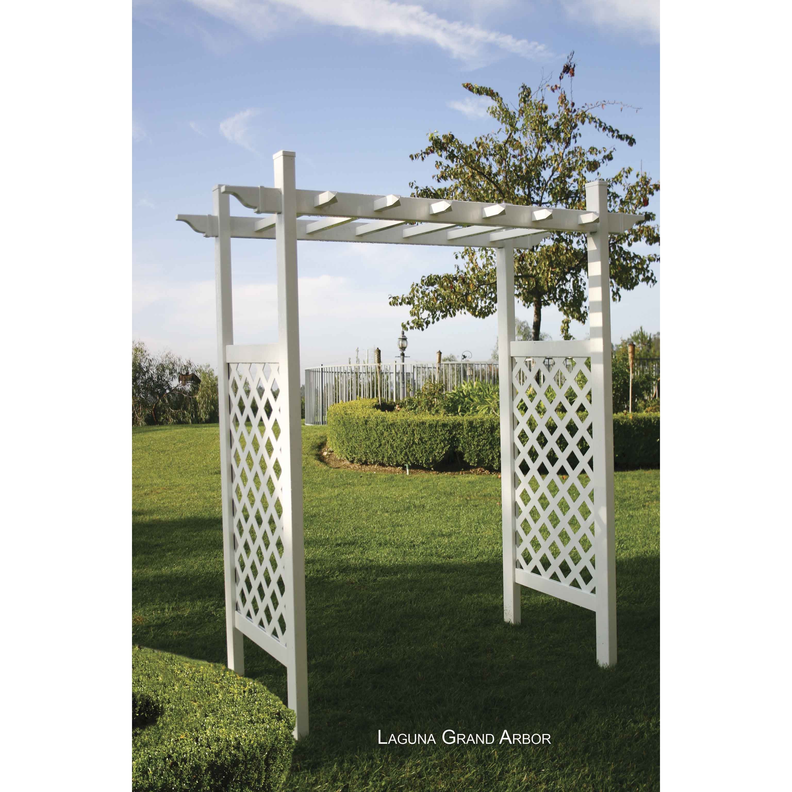 Durasheds Arbors Repackaged Laguna Lattice Vinyl Arbor 55 In W x 42" D