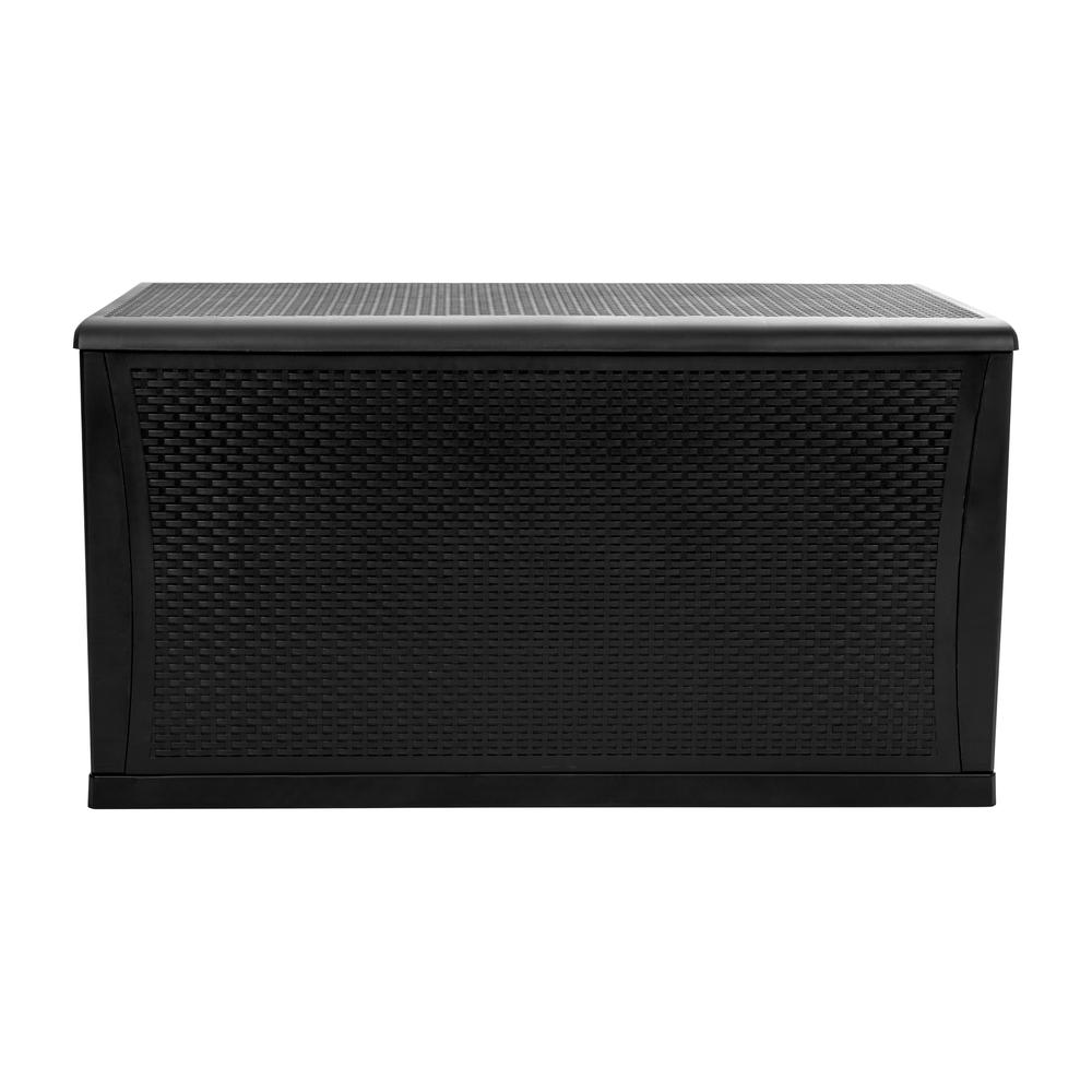 Durasheds Default 120 Gallon Plastic Deck Box - Waterproof Storage Box, Black