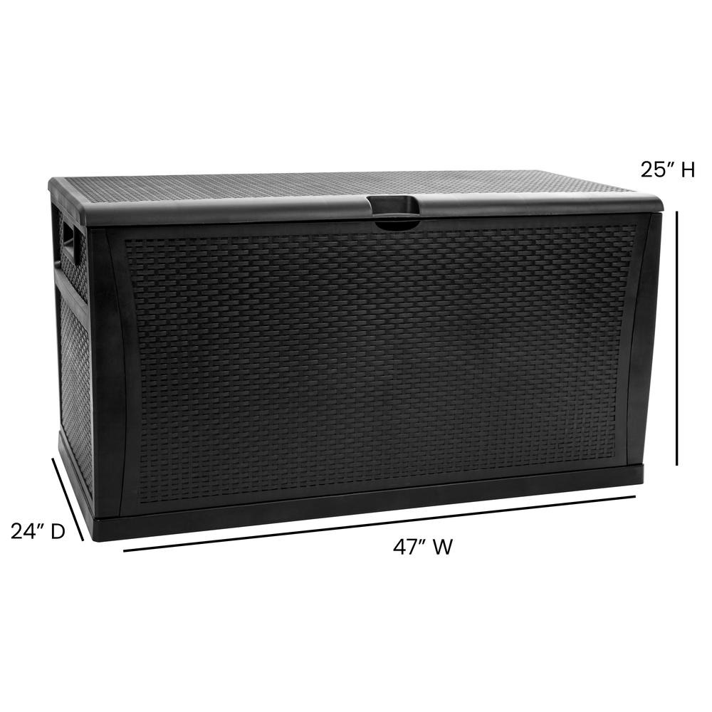 Durasheds Default 120 Gallon Plastic Deck Box - Waterproof Storage Box, Black