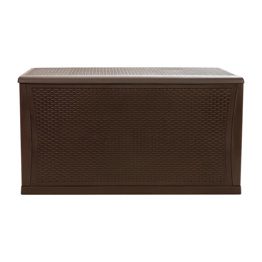 Durasheds Default 120 Gallon Plastic Deck Box - Waterproof Storage Box, Brown