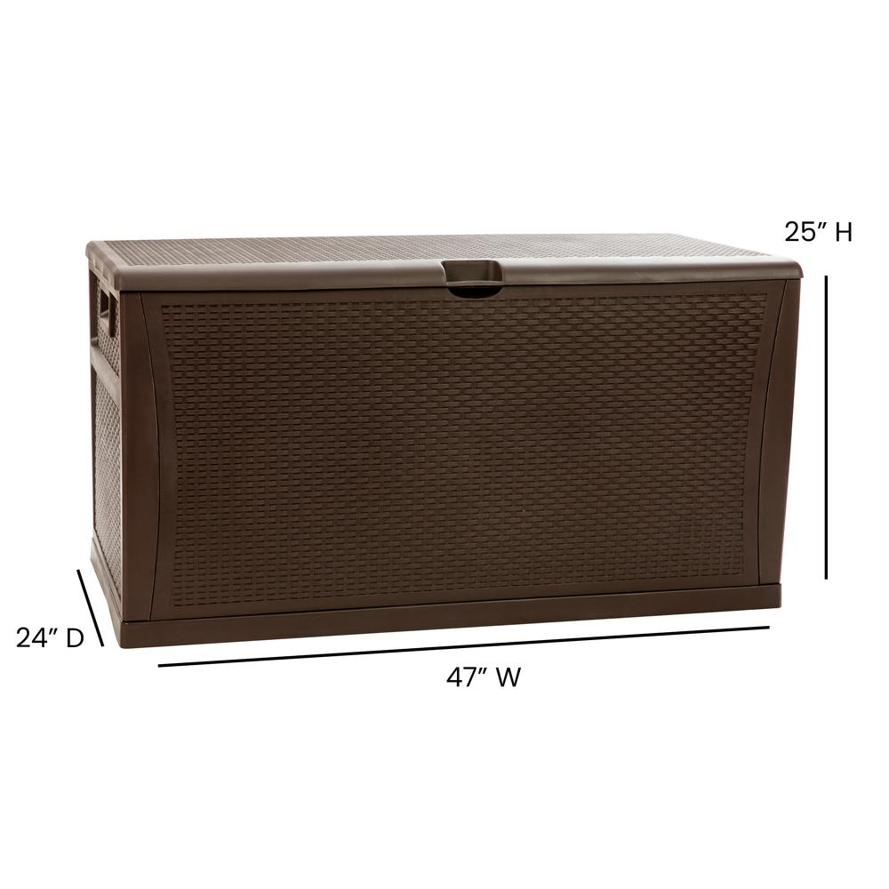 Durasheds Default 120 Gallon Plastic Deck Box - Waterproof Storage Box, Brown