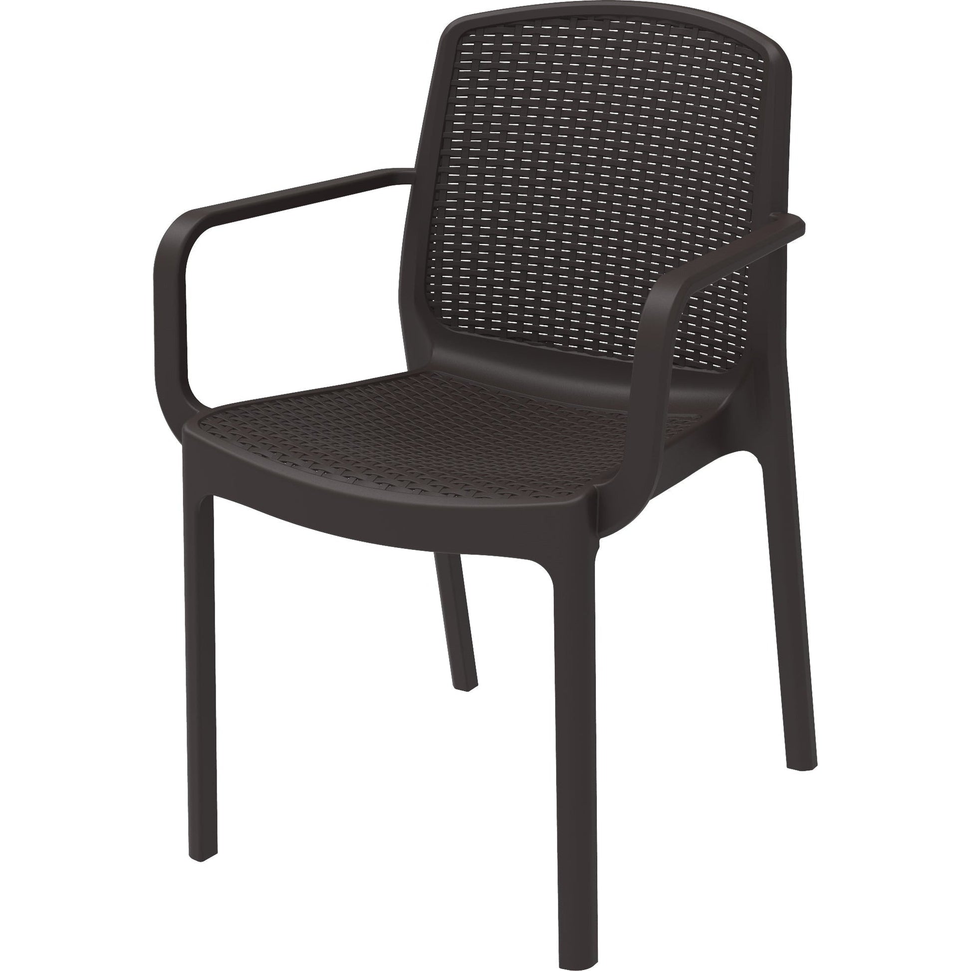 Durasheds Duramax Rattan Square Table with 4 Duramax Armchairs for the Backyard, Garden and Patio (2 Colors)