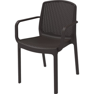 Durasheds Duramax Rattan Square Table with 4 Duramax Armchairs for the Backyard, Garden and Patio (2 Colors)