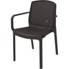 Durasheds Duramax Rattan Square Table with 4 Duramax Armchairs for the Backyard, Garden and Patio (2 Colors)