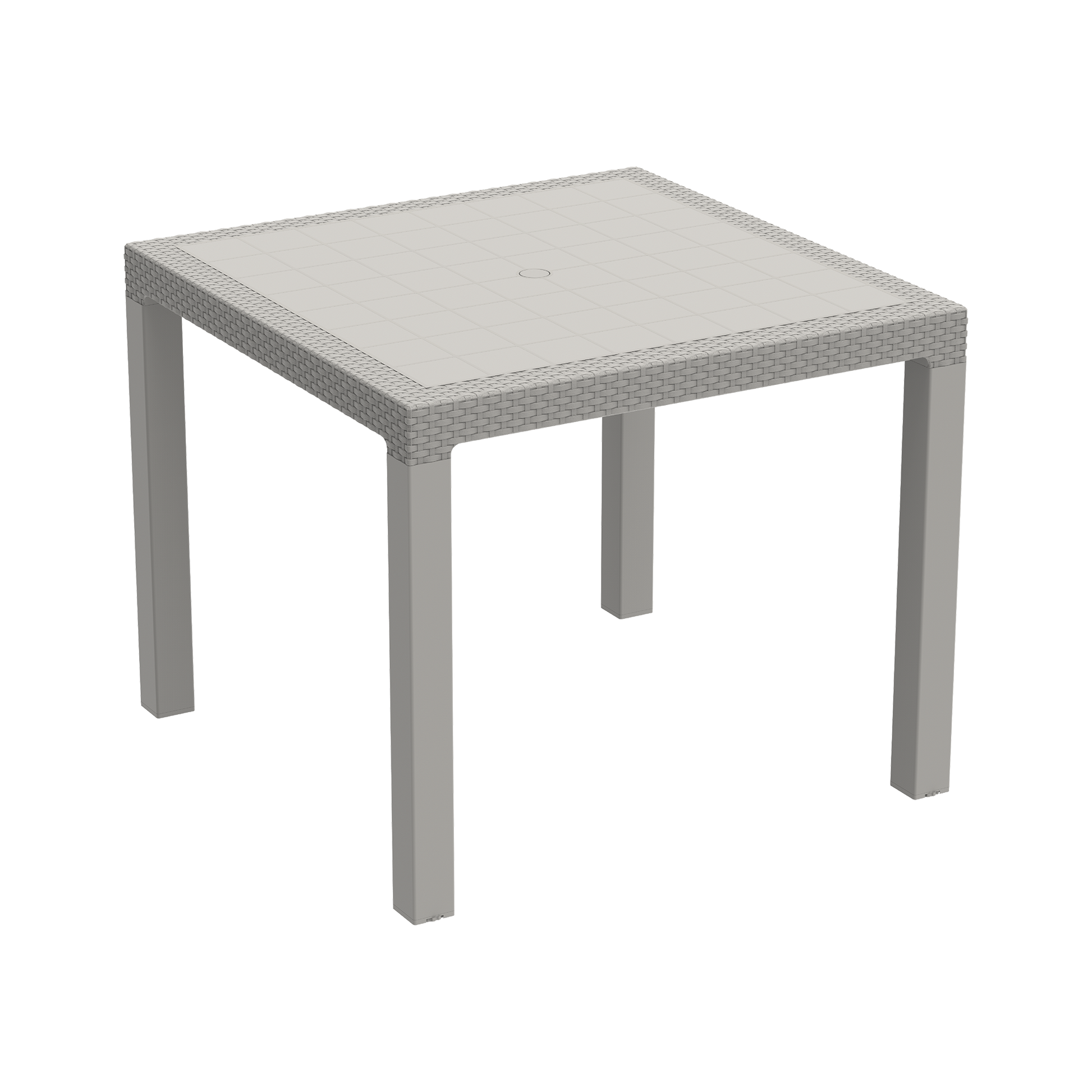 Durasheds Duramax Rattan Square Table with 4 Duramax Armchairs for the Backyard, Garden and Patio (2 Colors)