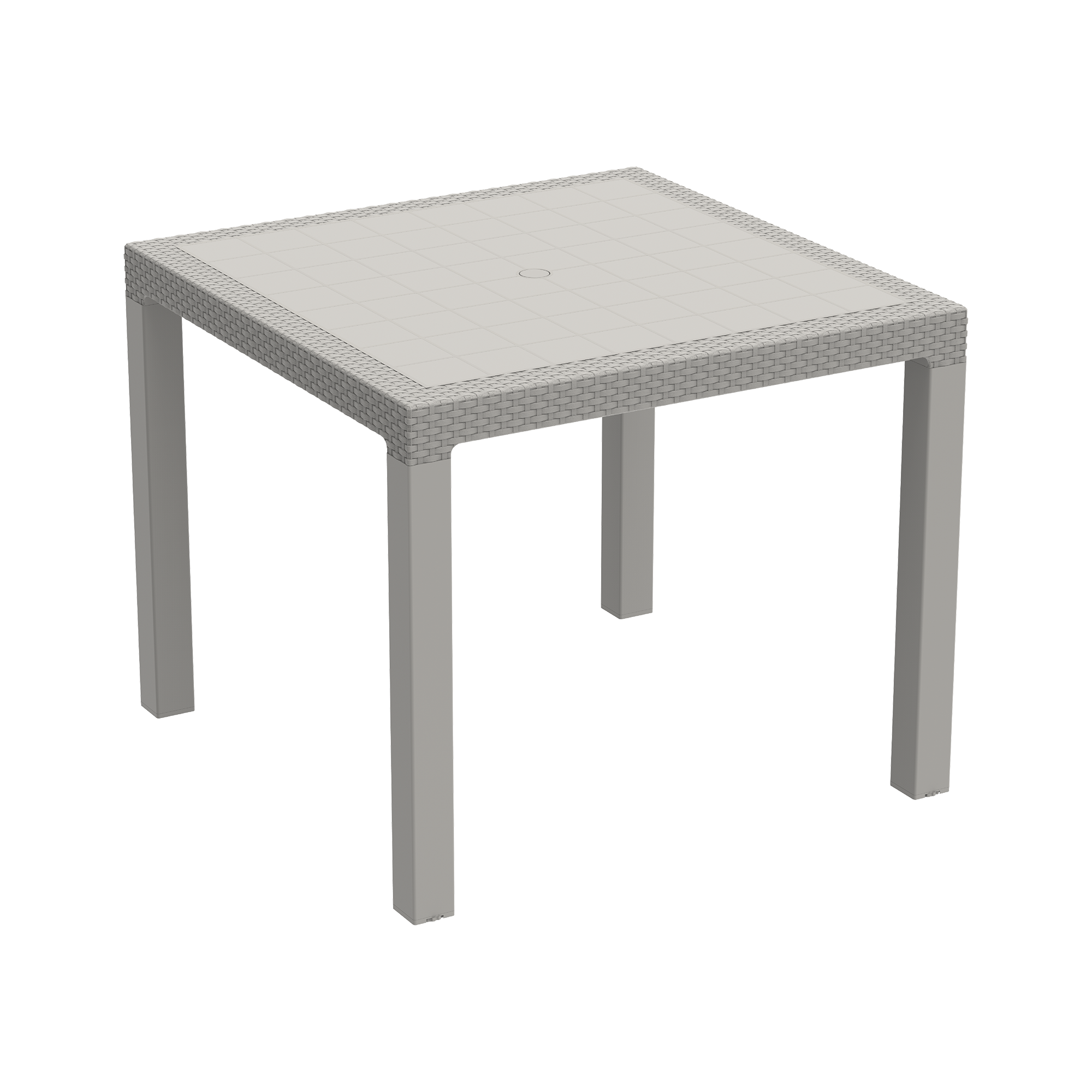 Durasheds Duramax Rattan Square Table with 4 Duramax Armchairs for the Backyard, Garden and Patio (2 Colors)