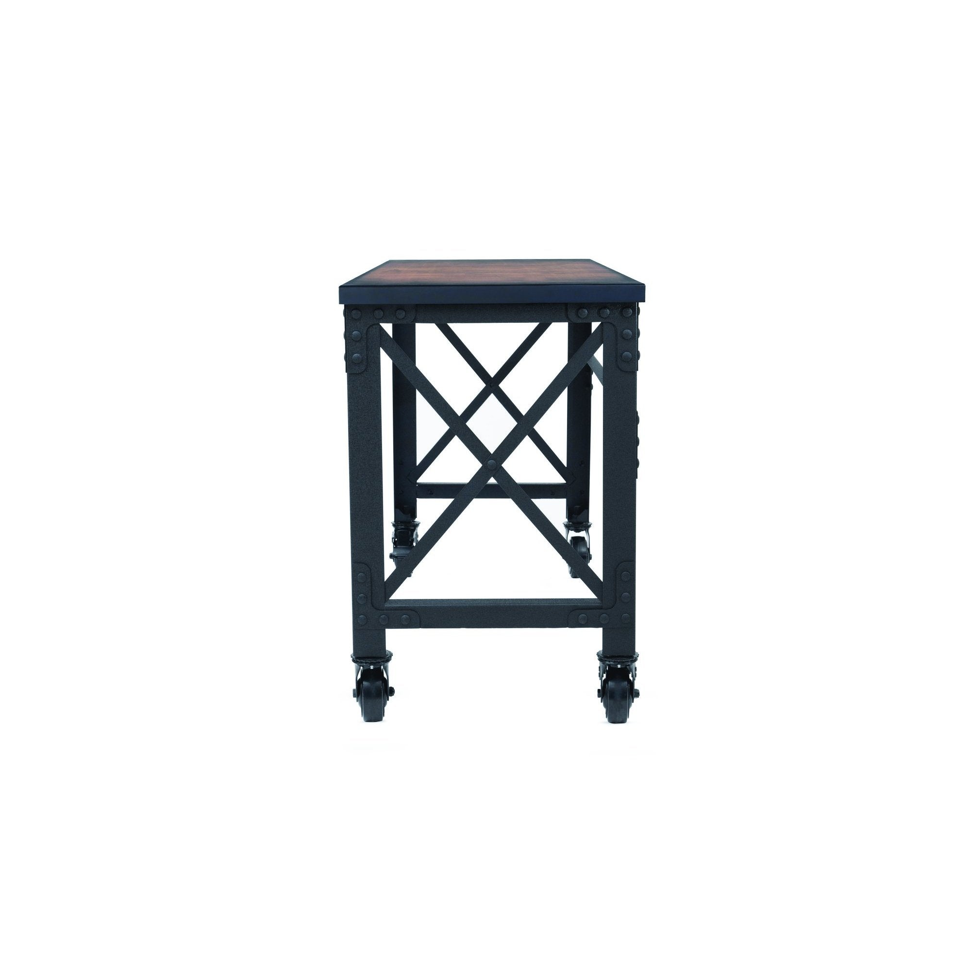 Durasheds furniture Duramax Rolling Industrial Desk with Wooden Top (4 Size Options)