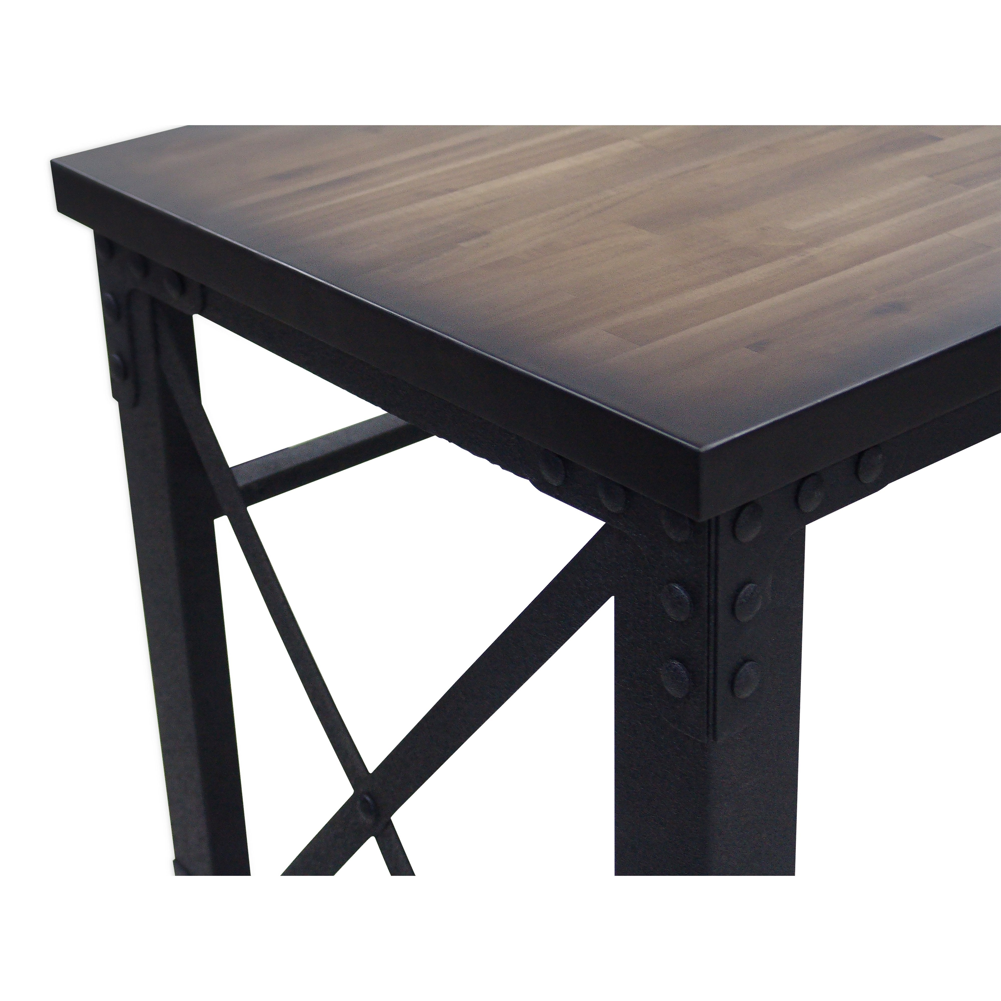 Durasheds furniture Duramax Rolling Industrial Desk with Wooden Top 46 Inches x 24 Inches