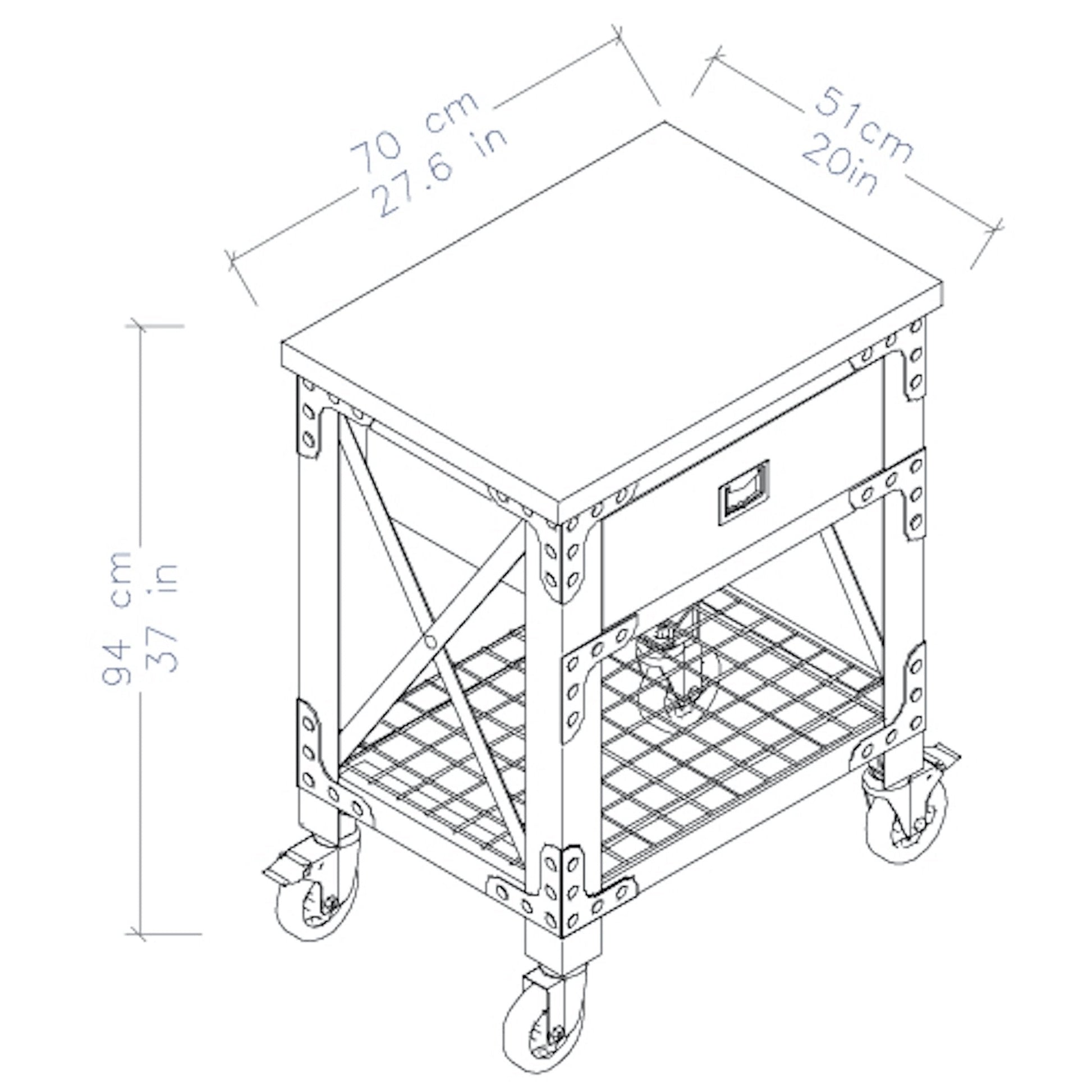 Durasheds furniture Duramax Single Drawer Rolling Workbench 27.6 Inch x 20 Inch for Home, Garage and Workshop