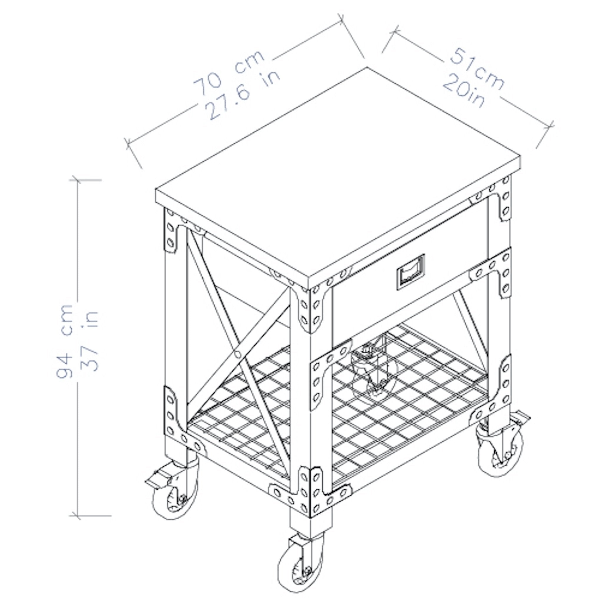 Durasheds furniture Duramax Single Drawer Rolling Workbench 27.6 Inch x 20 Inch for Home, Garage and Workshop