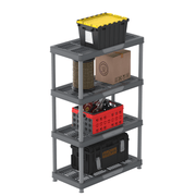 Durasheds Shelving Racks Duramax Plastic Heavy Duty Multipurpose Freestanding 4 Tier Shelving Rack