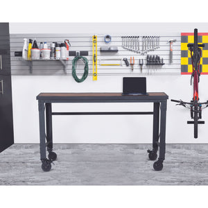 Durasheds Slightly Used Garage Storage Slightly Used Duramax Rolling Industrial Desk with Wooden Top 62 inches x 24 inches