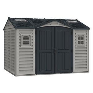 Durasheds Vinyl Sheds Duramax Apex Pro 10.5'X8' Vinyl Shed with Foundation, 2 Windows and Side Door