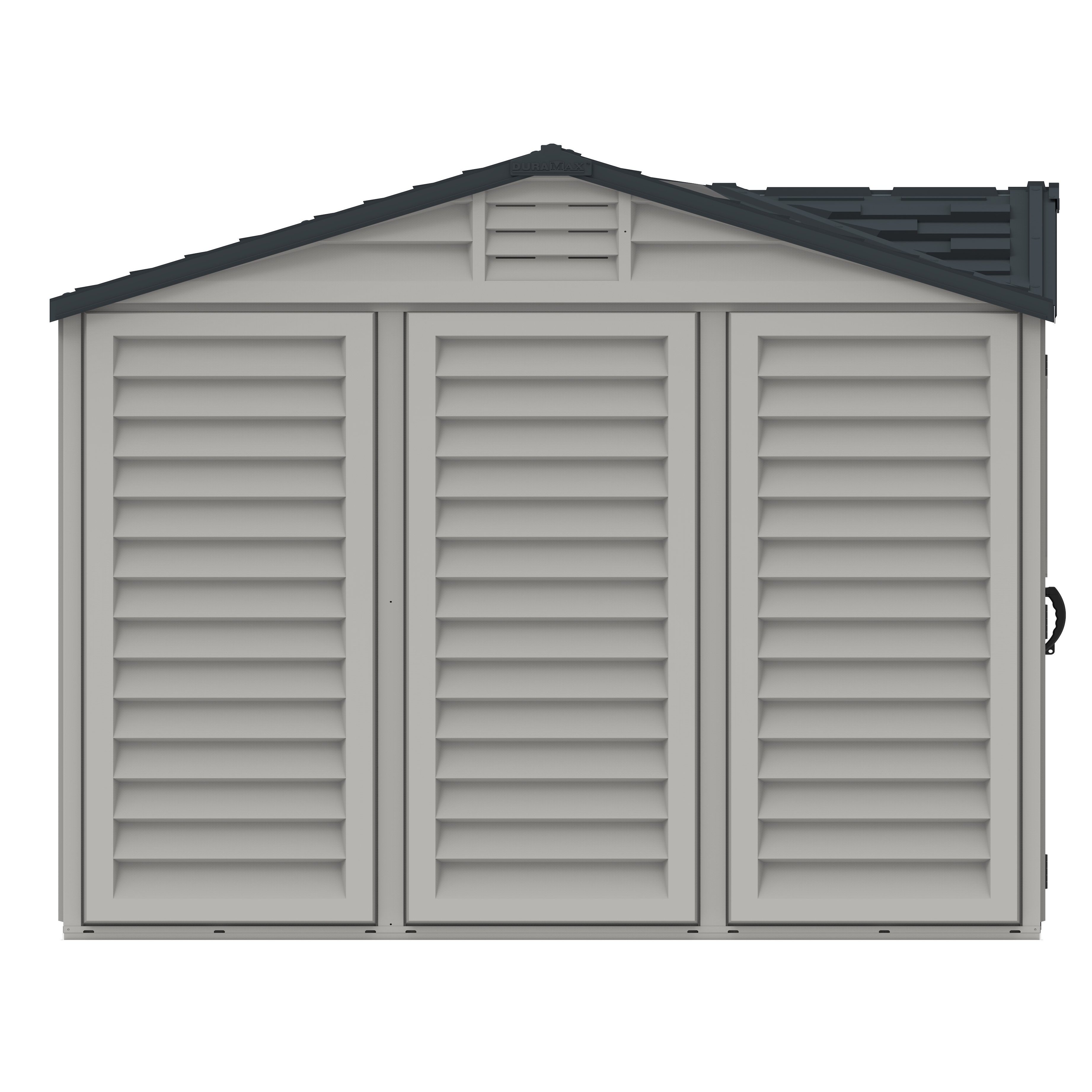 Durasheds Vinyl Sheds Duramax Apex Pro 10.5'X8' Vinyl Shed with Foundation, 2 Windows and Side Door