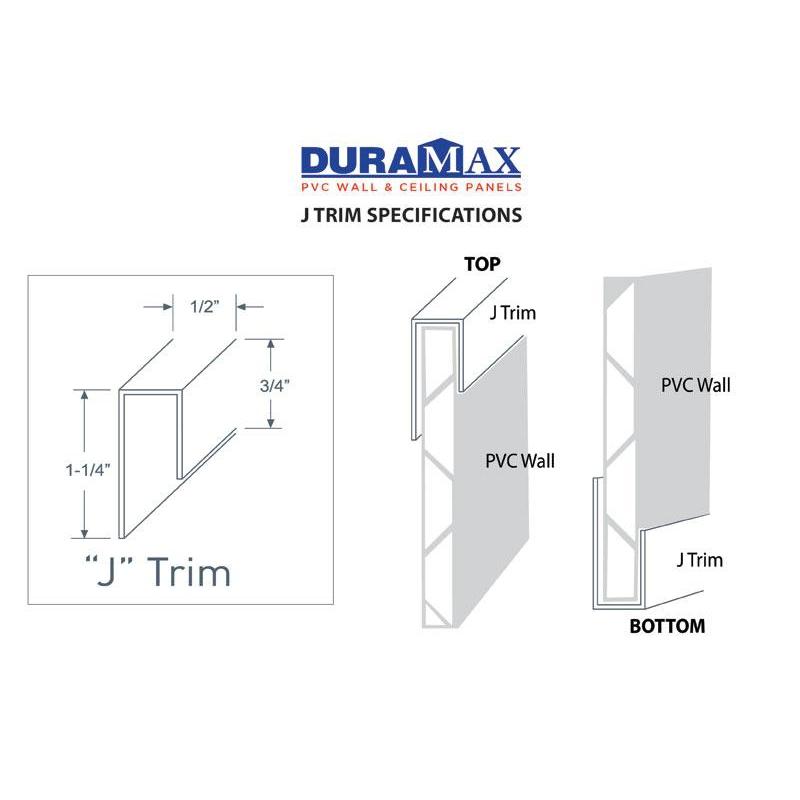 Durasheds Wall Panel Accessories DuraMax PVC J Trim (10')