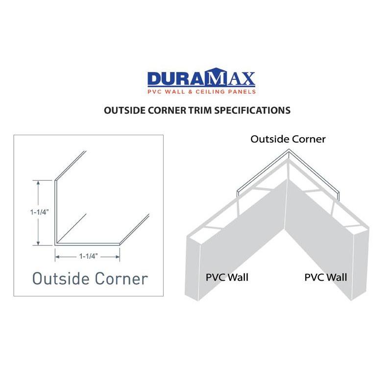 Durasheds Wall Panel Accessories DuraMax PVC Outside Corner 2" (10')